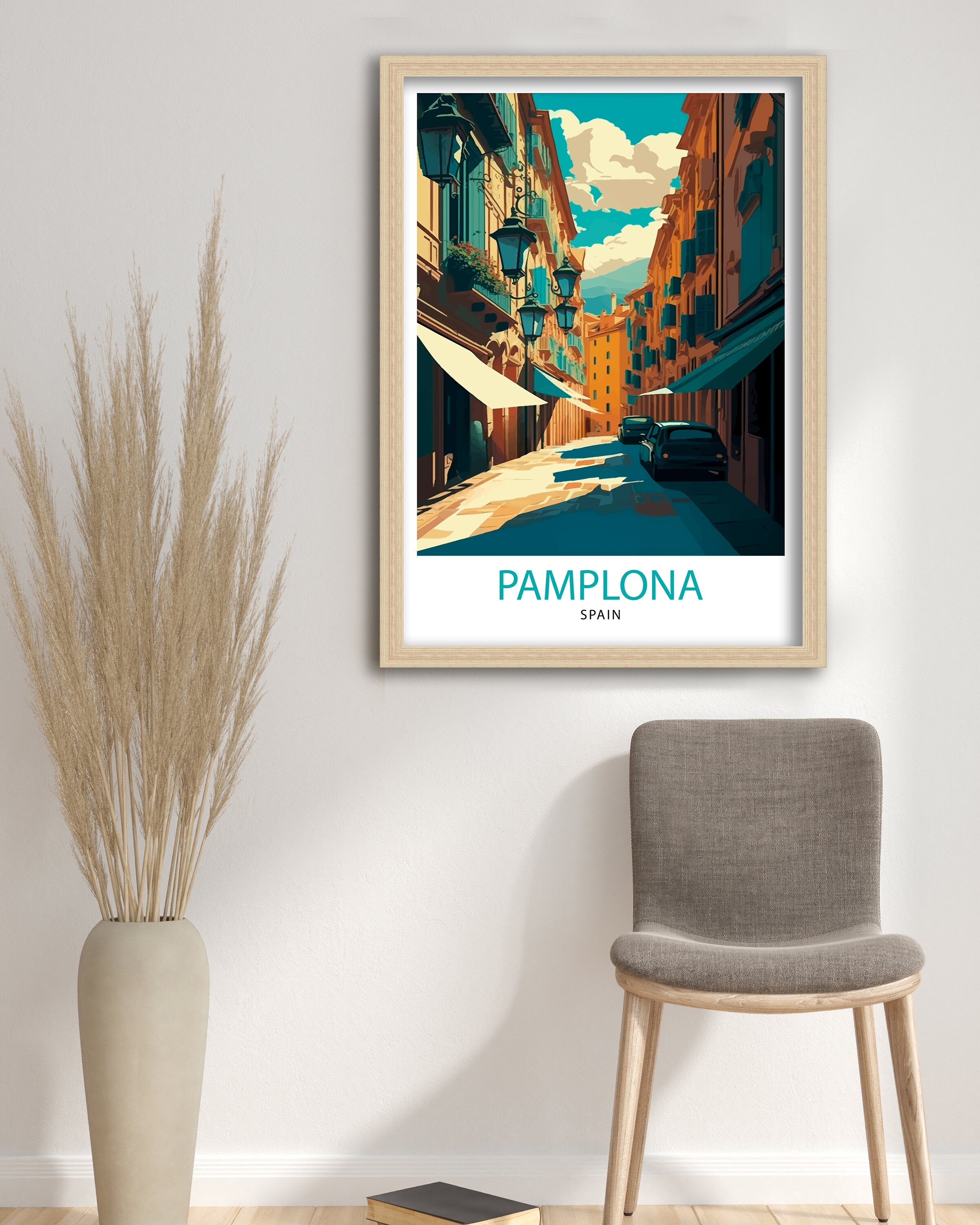 Pamplona Spain Travel Illustration Print