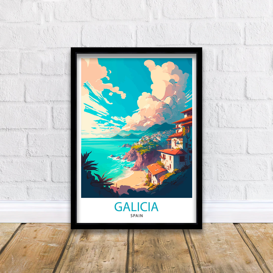 Galicia Spain Travel Poster Galicia Wall Art Galicia Home Decor Galicia Spain Illustration Galicia Travel Poster Galicia Gift