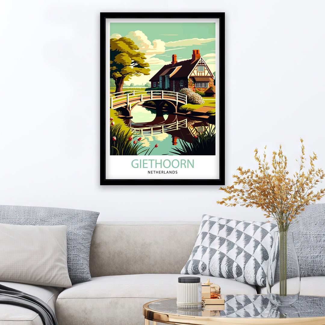 Giethoorn Netherlands Travel Poster Giethoorn