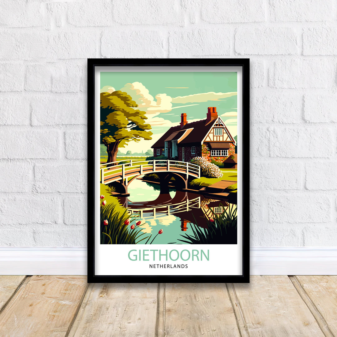 Giethoorn Netherlands Travel Poster Giethoorn