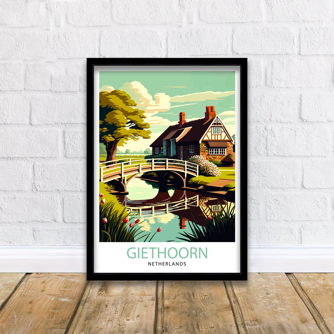 Giethoorn Netherlands Travel Poster Giethoorn