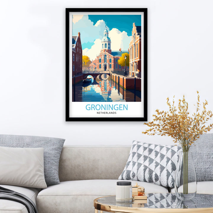 Groningen Netherlands Travel Poster Groningen