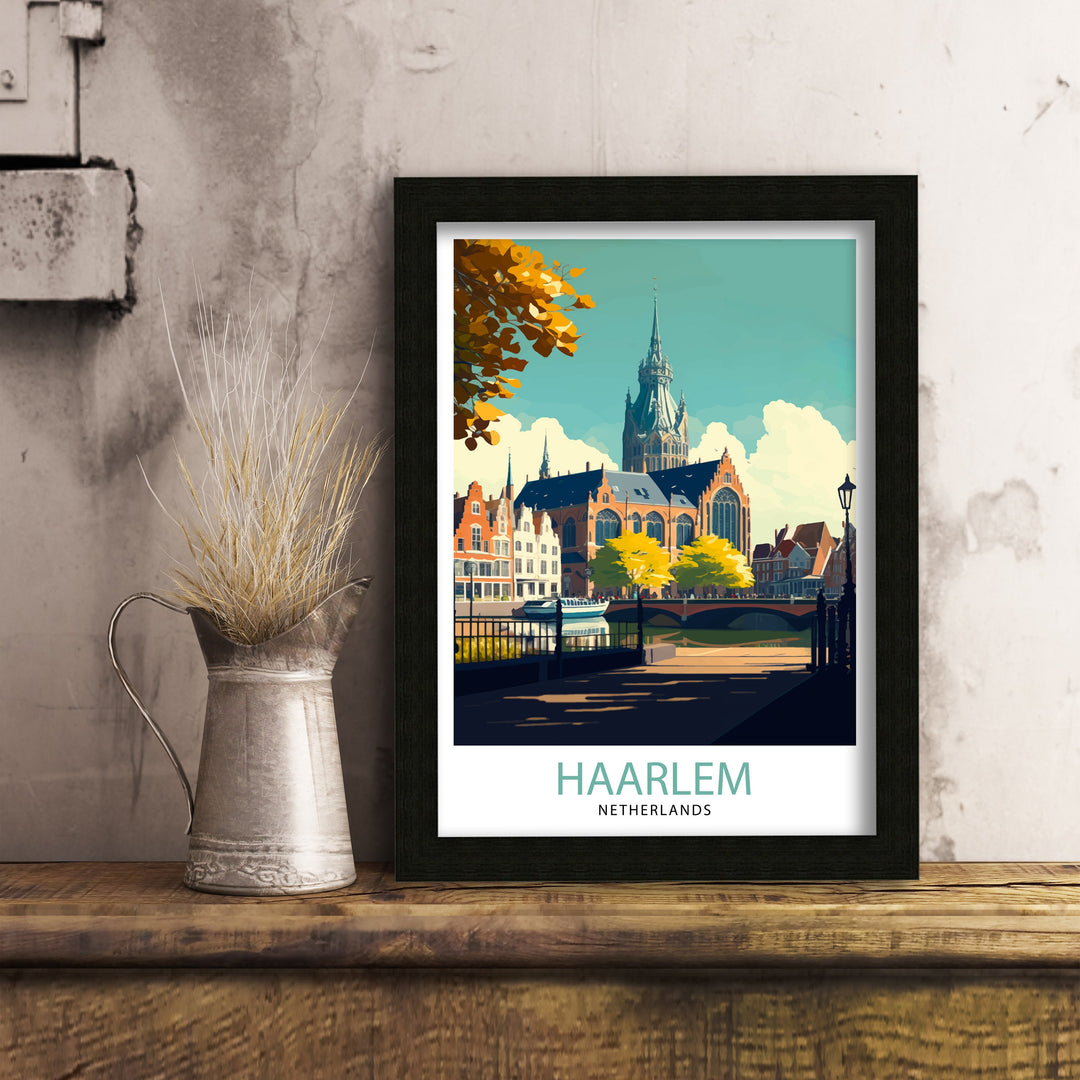 Haarlem Netherlands Travel Poster Haarlem