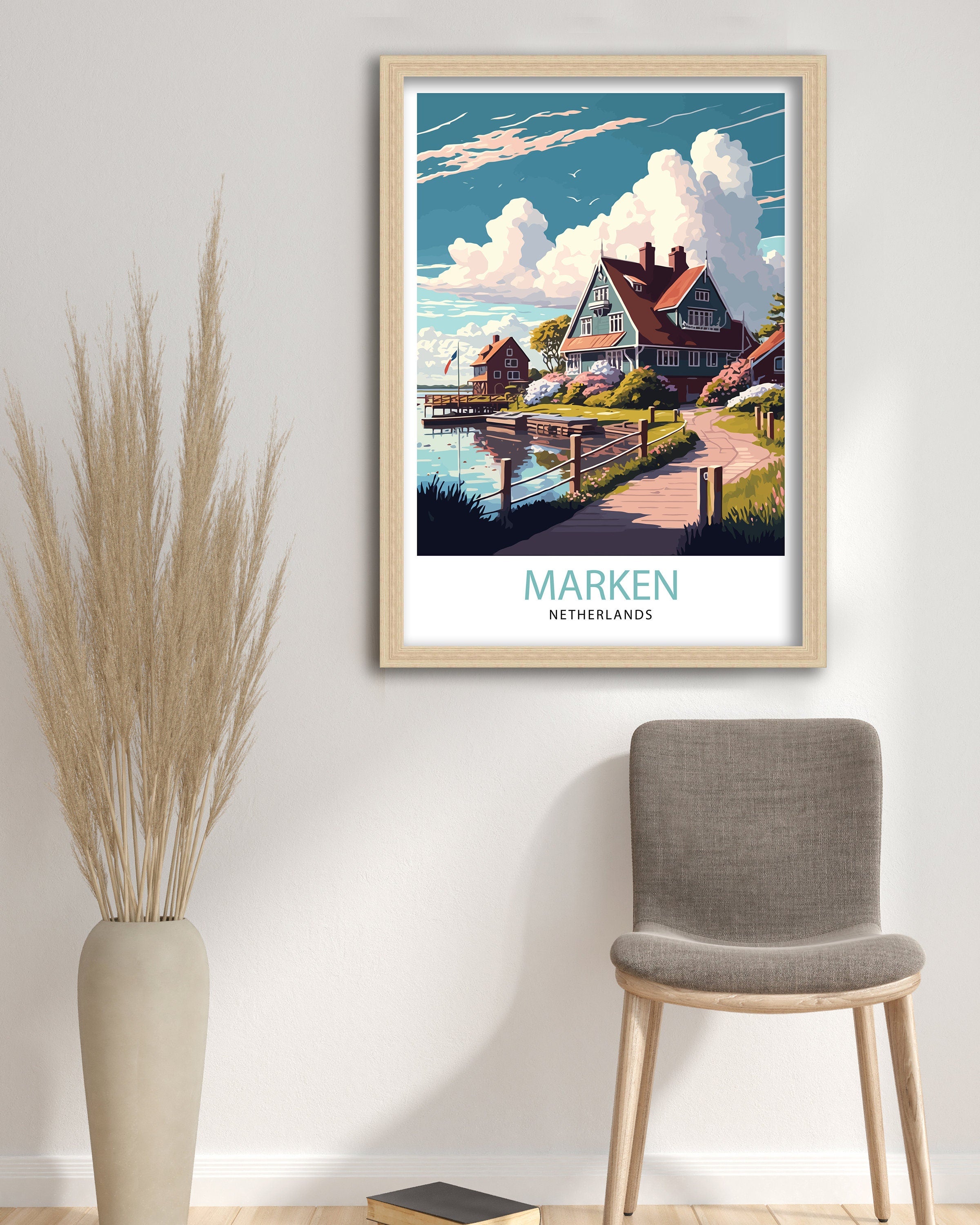 Marken Netherlands Travel Poster: Village Art Print