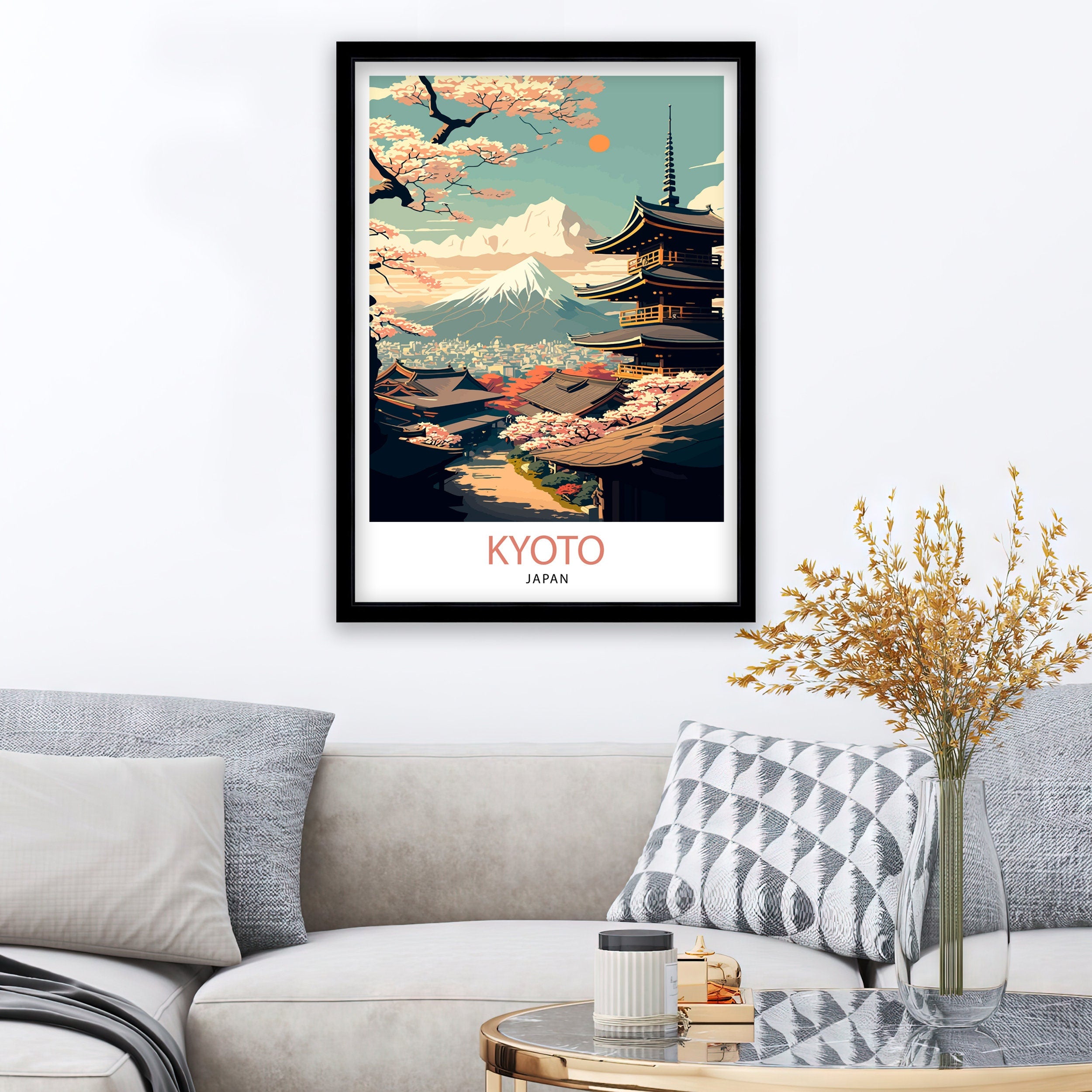 Kyoto Japan Art Print, Fushimi Inari Shrine, Travel Poster