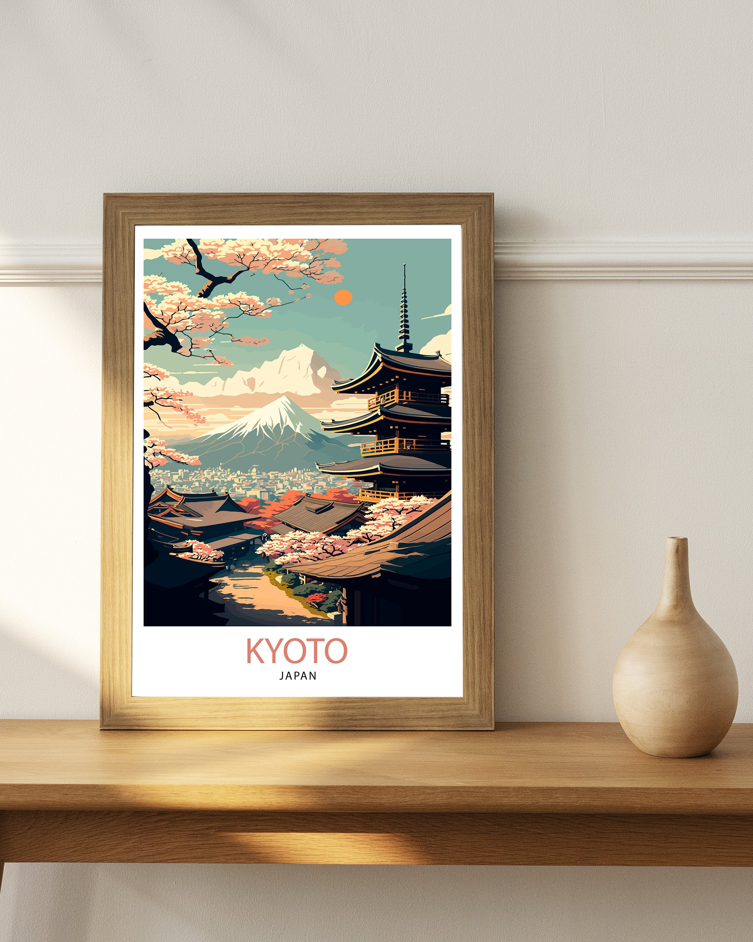 Kyoto Japan Art Print, Fushimi Inari Shrine, Travel Poster