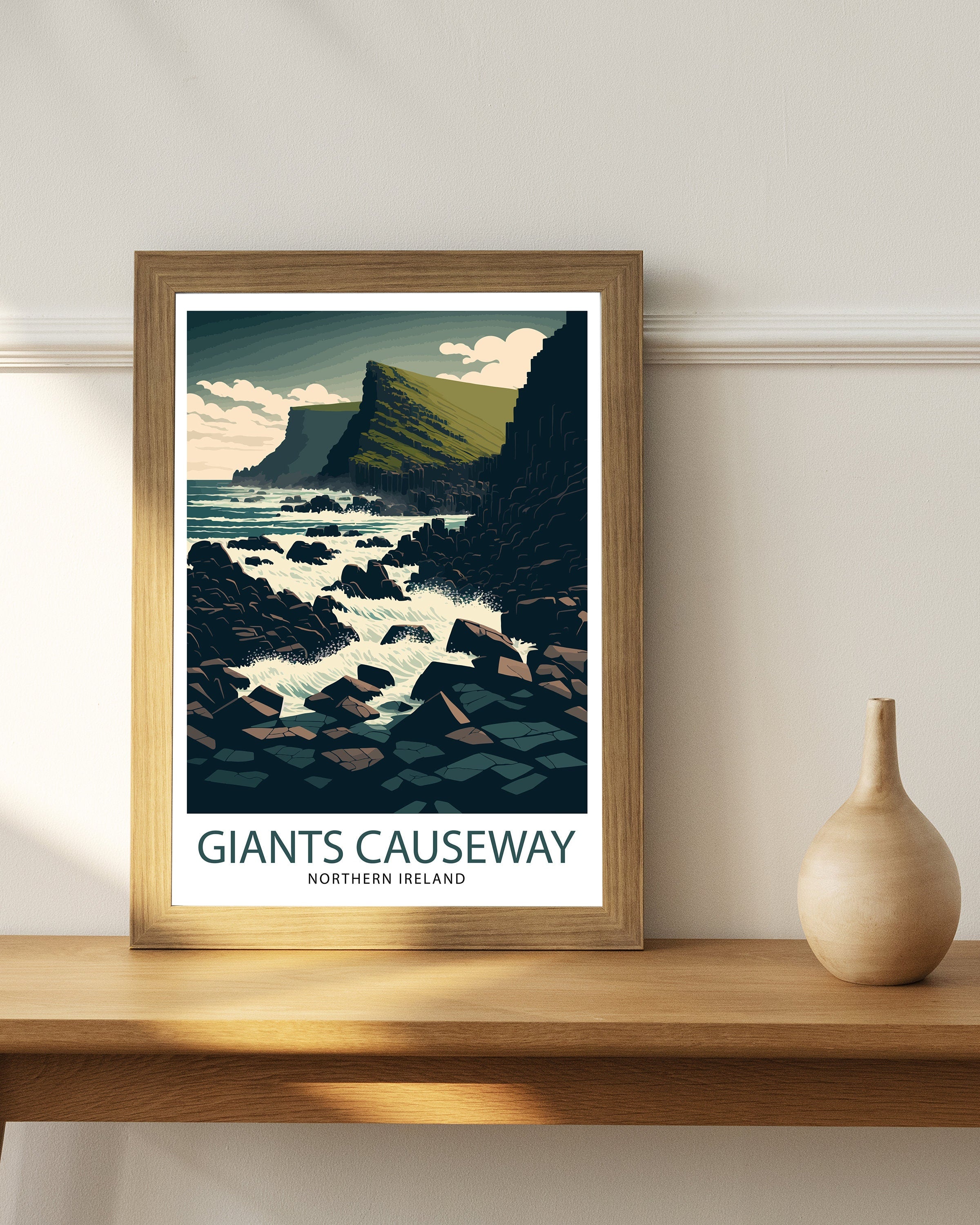 Giants Causeway Art Print | Northern Ireland Travel Poster