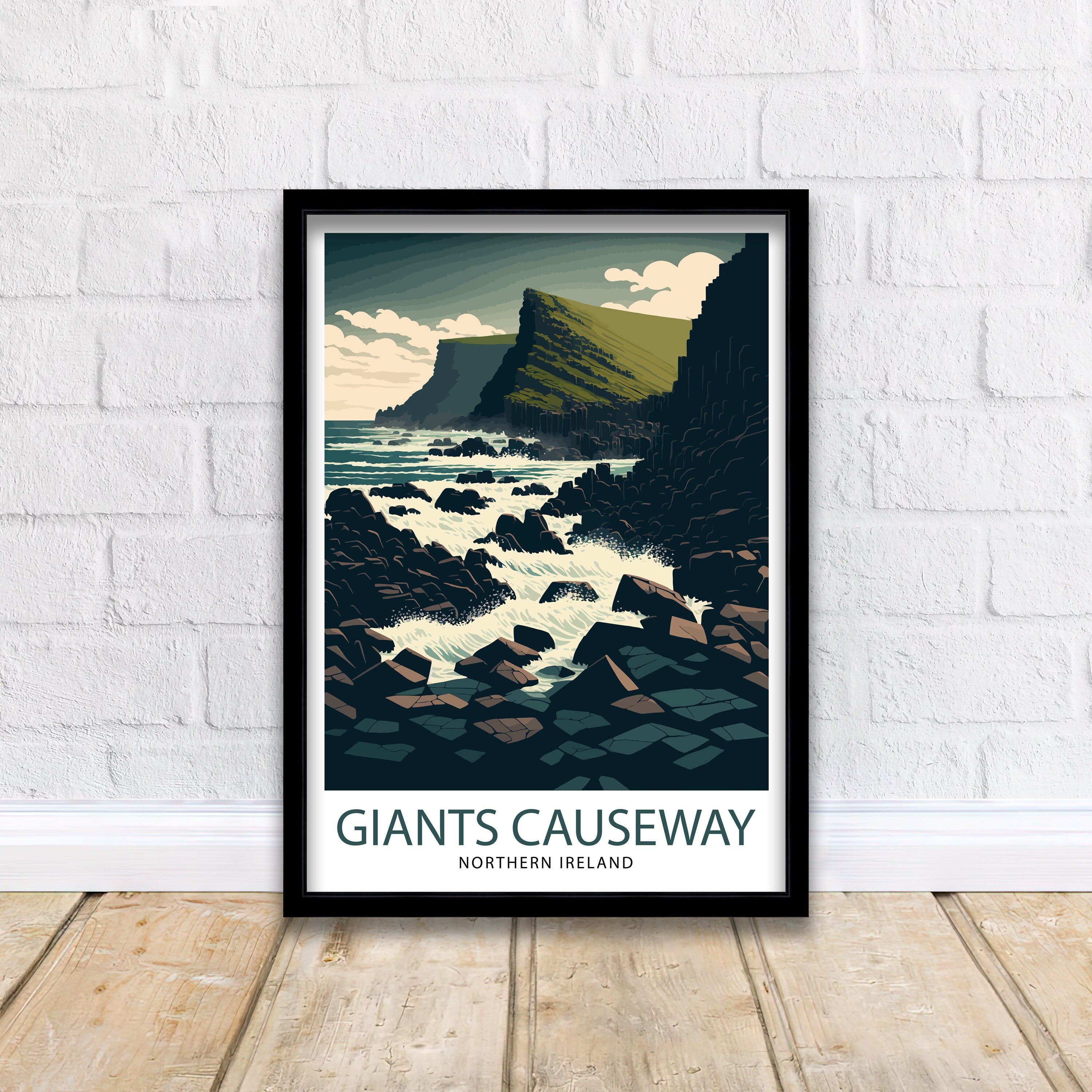 Giants Causeway Art Print | Northern Ireland Travel Poster