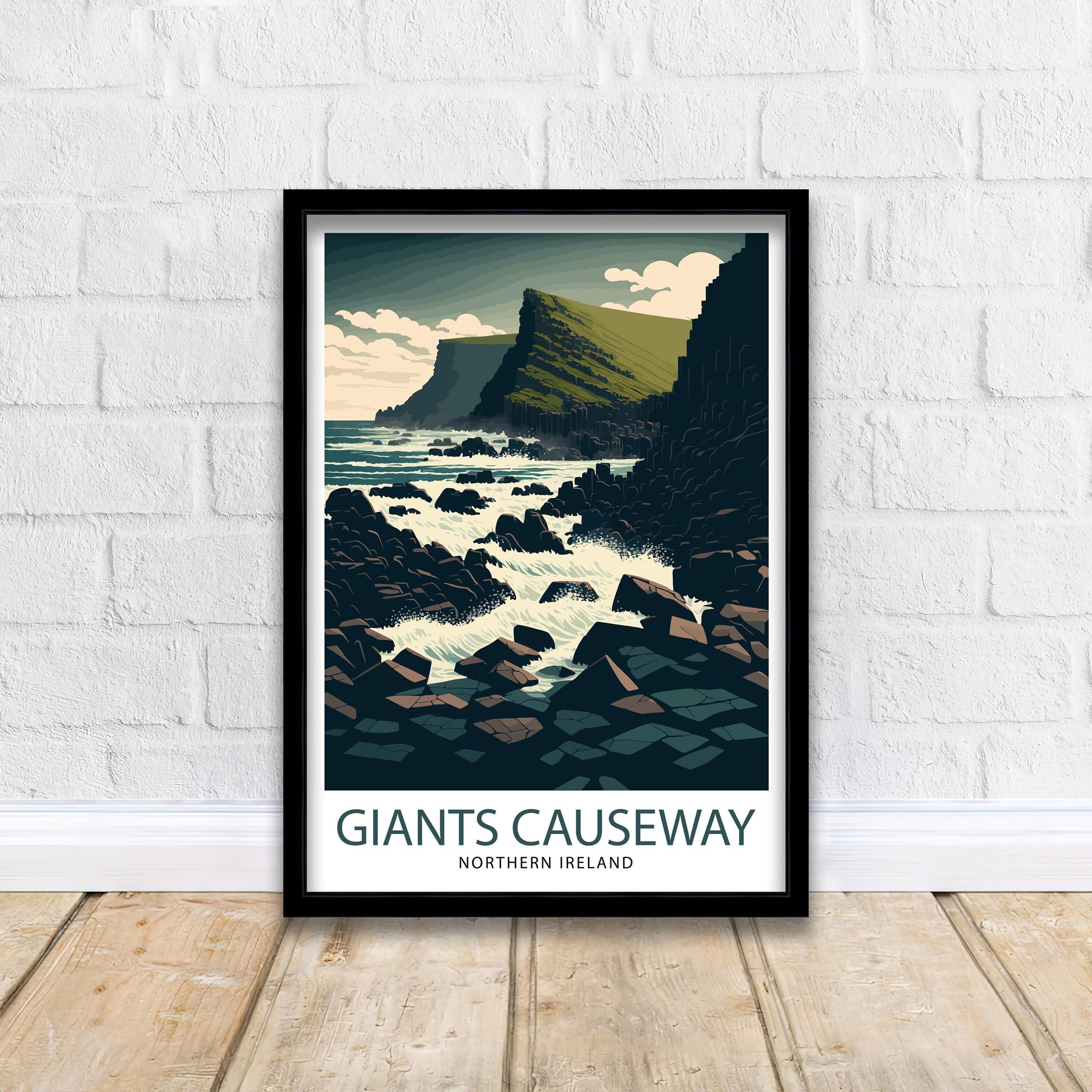 Giants Causeway Art Print | Northern Ireland Travel Poster