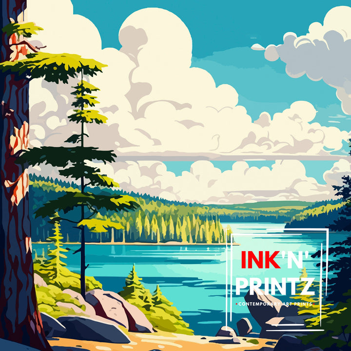 Algonquin Provincial Park Canada Travel Poster Algonquin