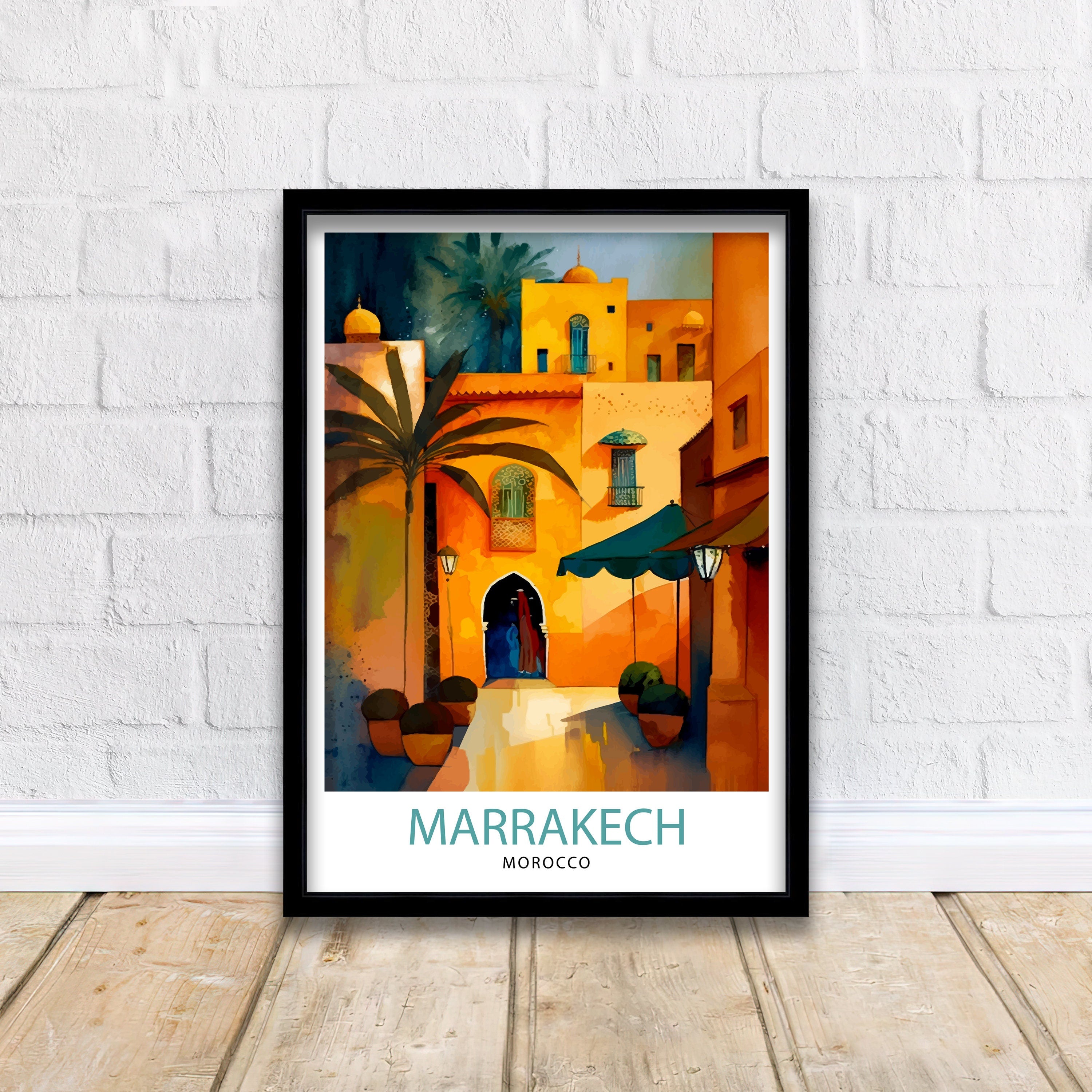 Marrakech Travel Poster | Morocco Wall Art Print