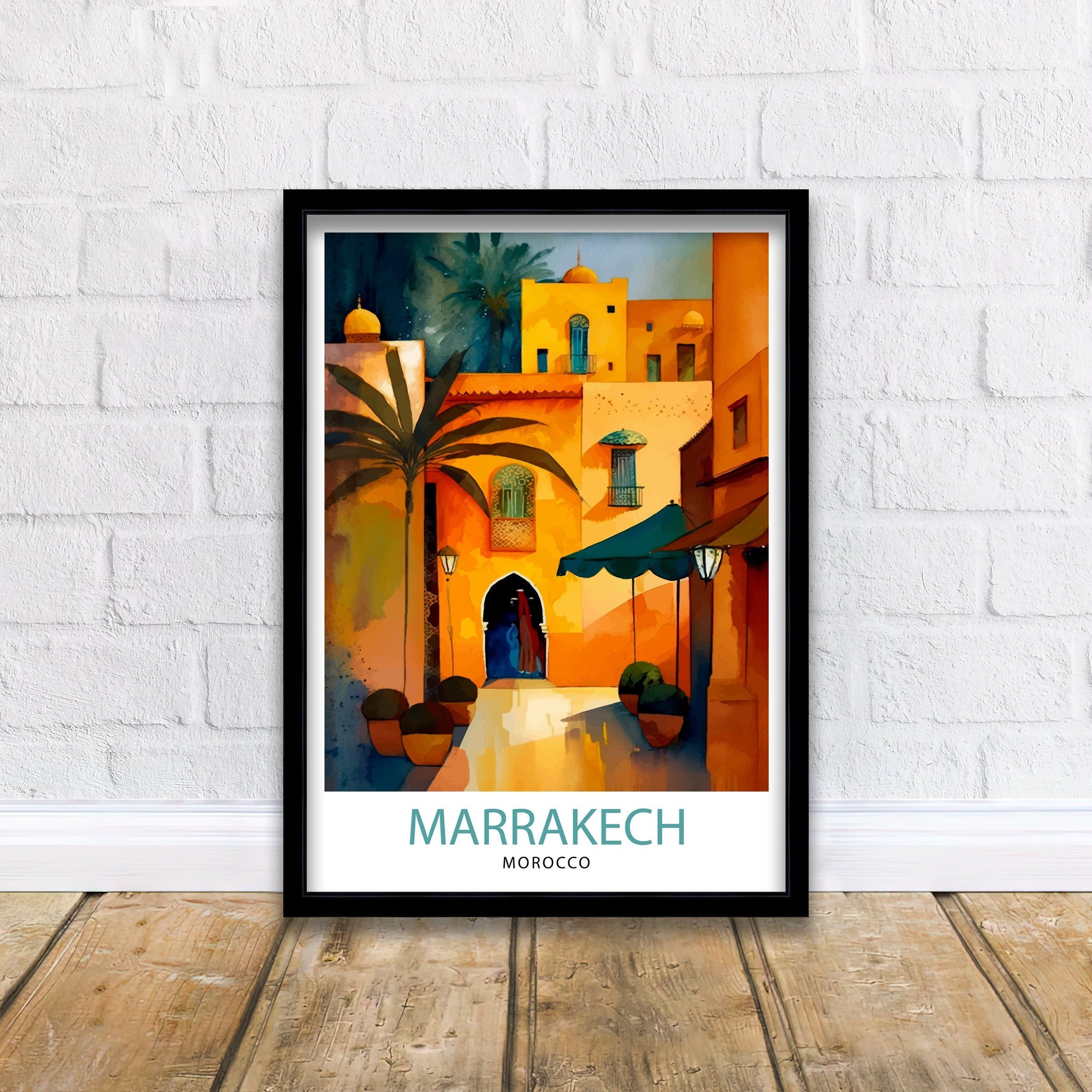 Marrakech Travel Poster | Morocco Wall Art Print