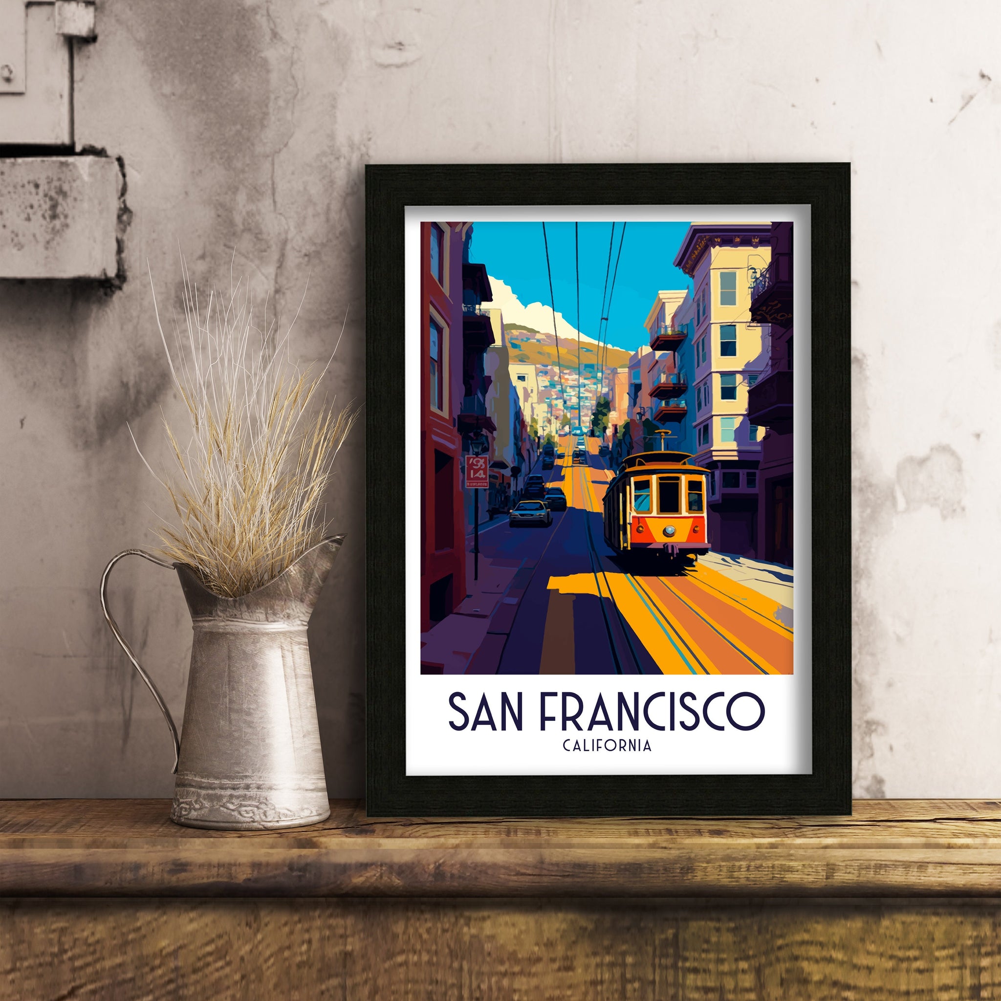 San Francisco Travel Poster | Golden Gate Bridge Art Print