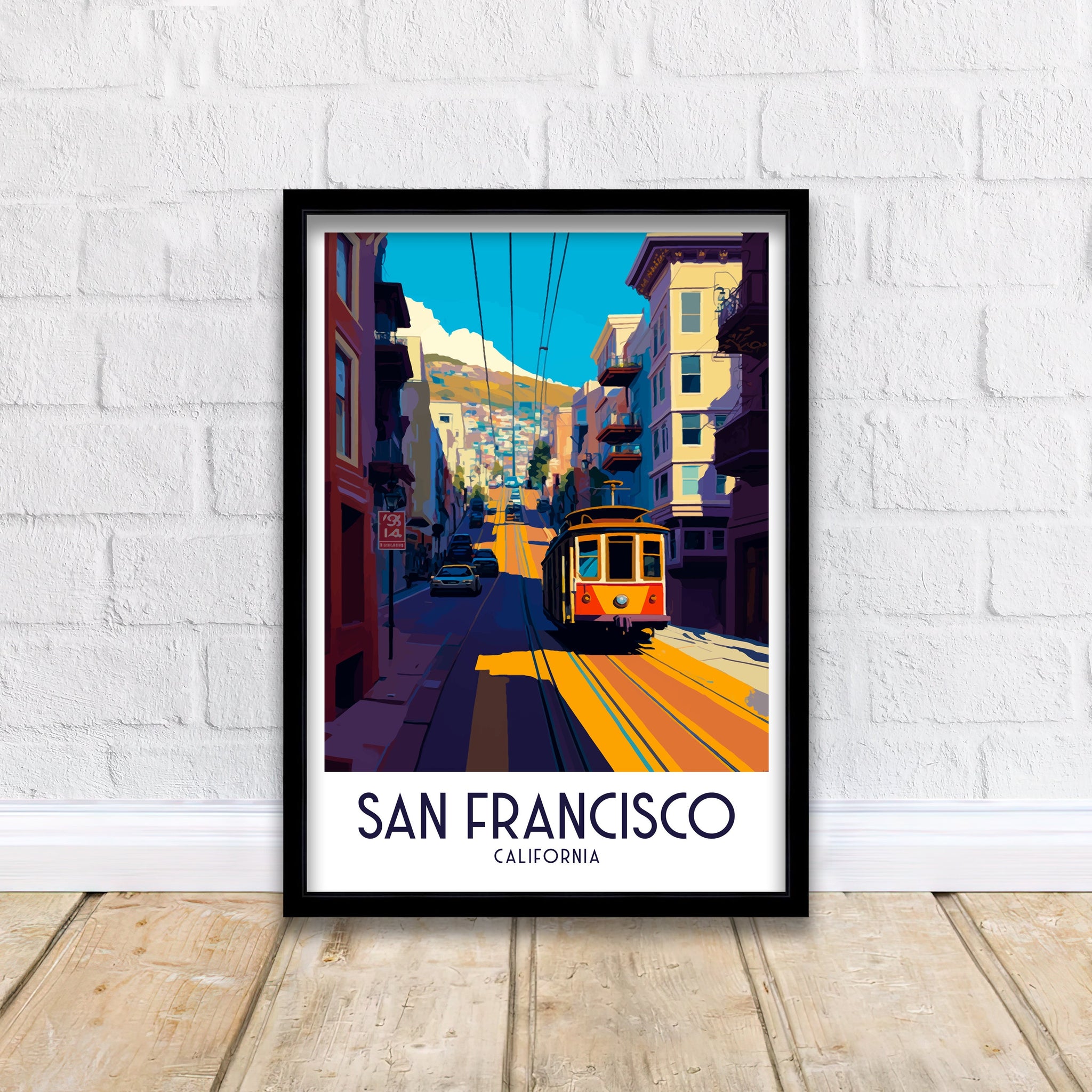 San Francisco Travel Poster | Golden Gate Bridge Art Print