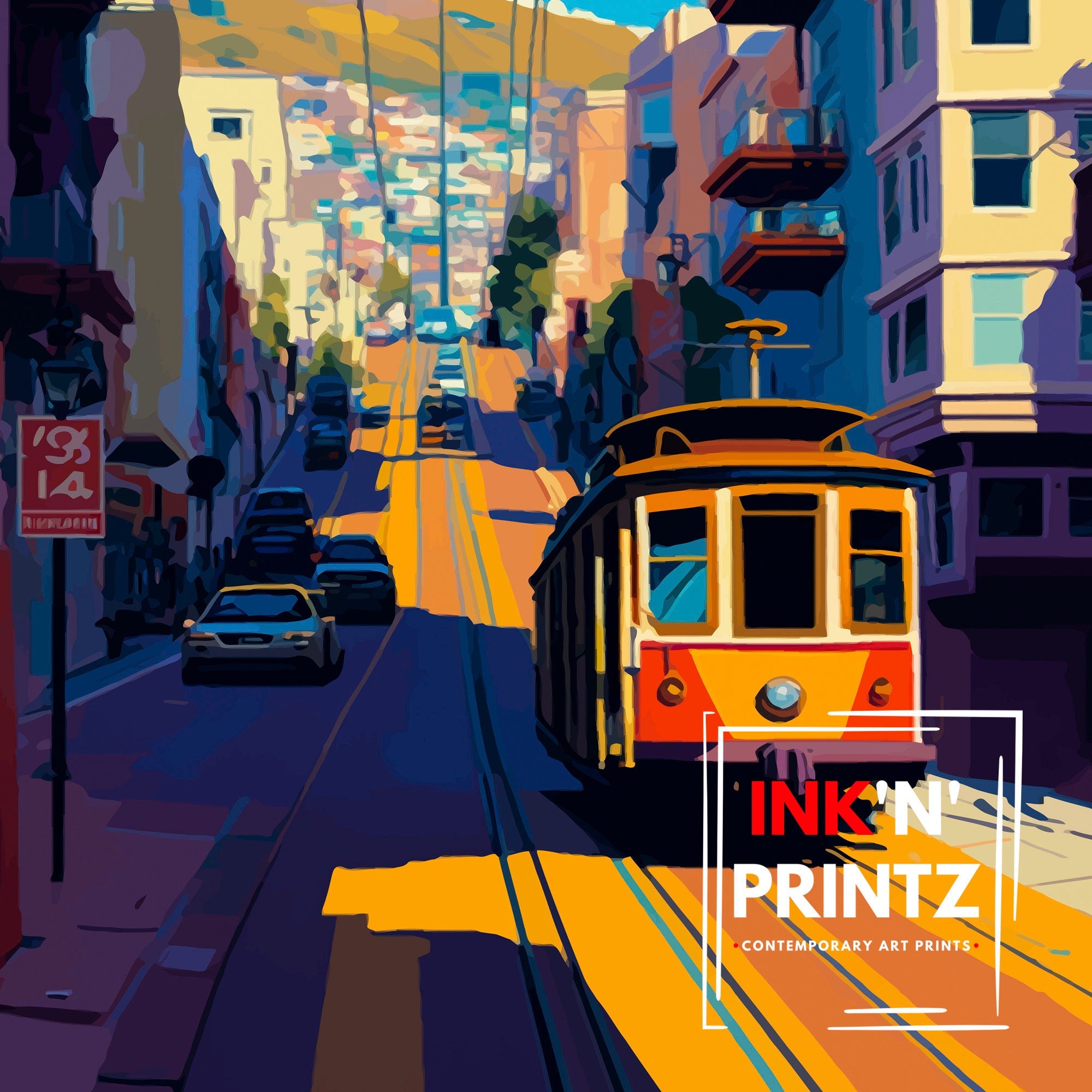 San Francisco Travel Poster | Golden Gate Bridge Art Print