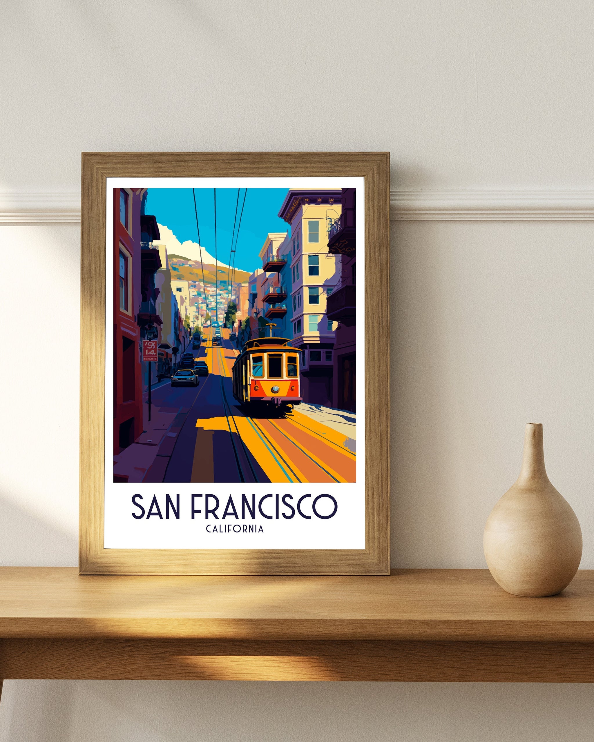 San Francisco Travel Poster | Golden Gate Bridge Art Print