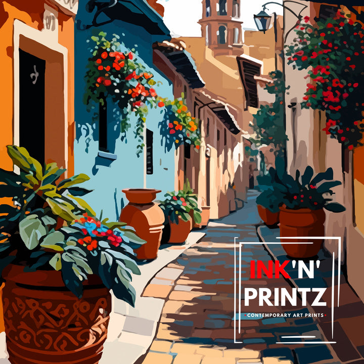 Cartagena Spain Travel Poster Cartagena Wall Art Spain Travel Poster Cartagena Illustration Spain Decor, Cartagena Gift