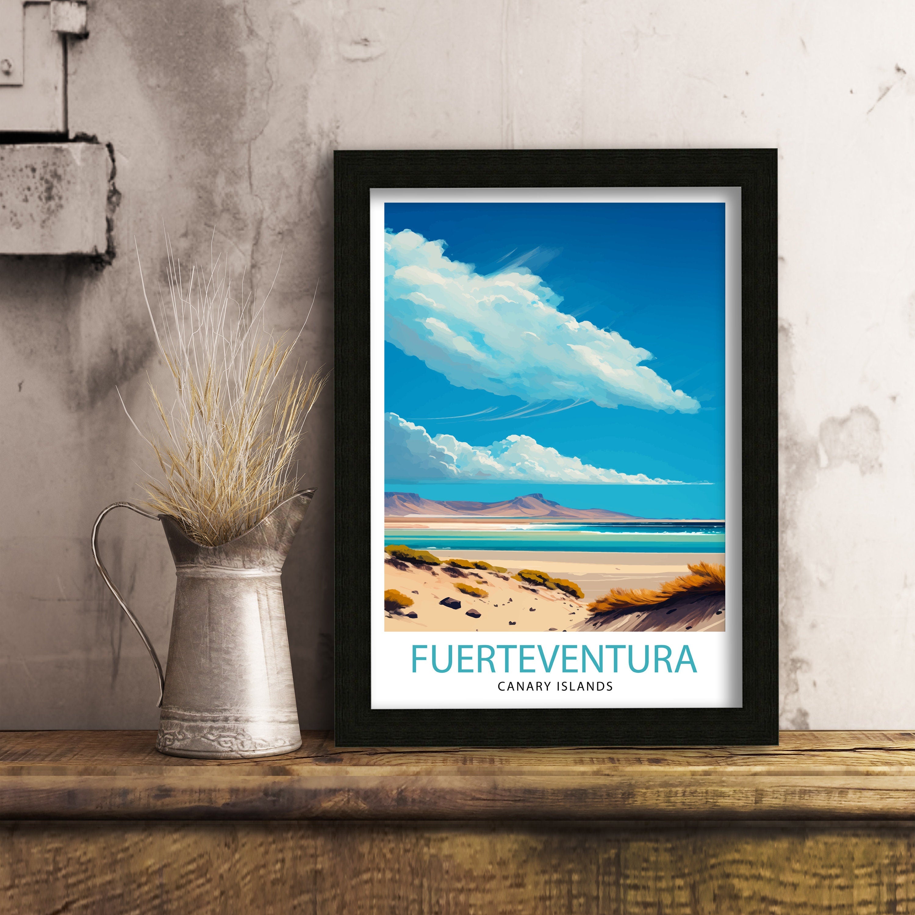 Fuerteventura Print, Canary Islands Travel Poster