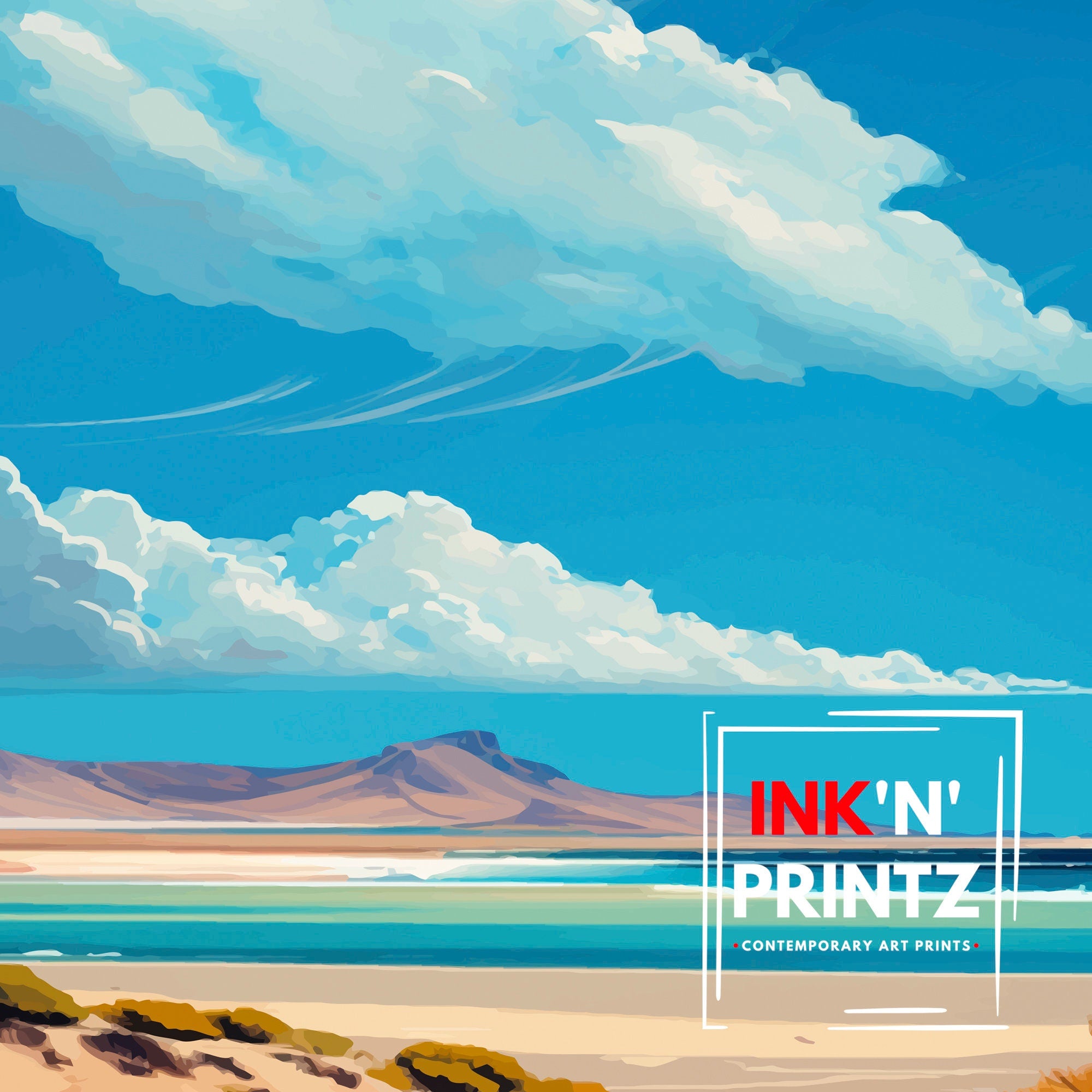 Fuerteventura Print, Canary Islands Travel Poster