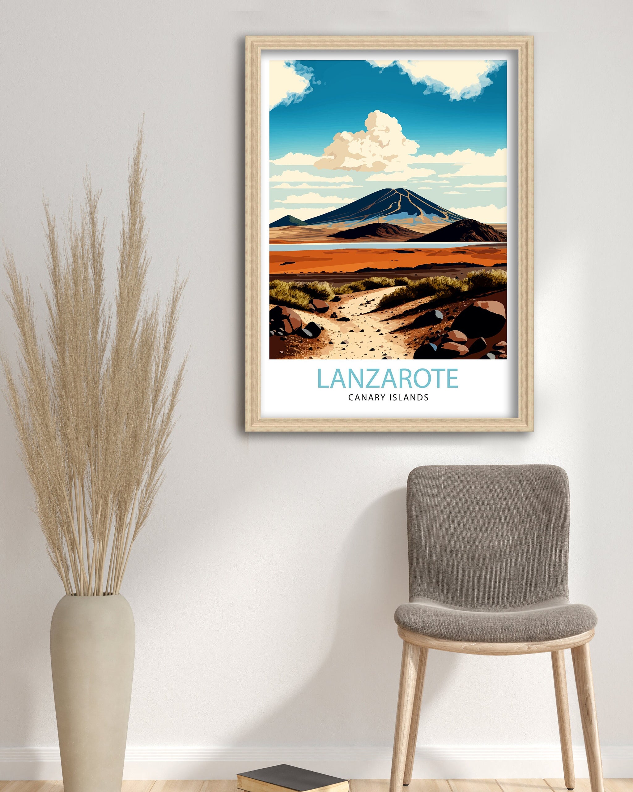 Lanzarote Travel Poster: Spain Landscape Art Print
