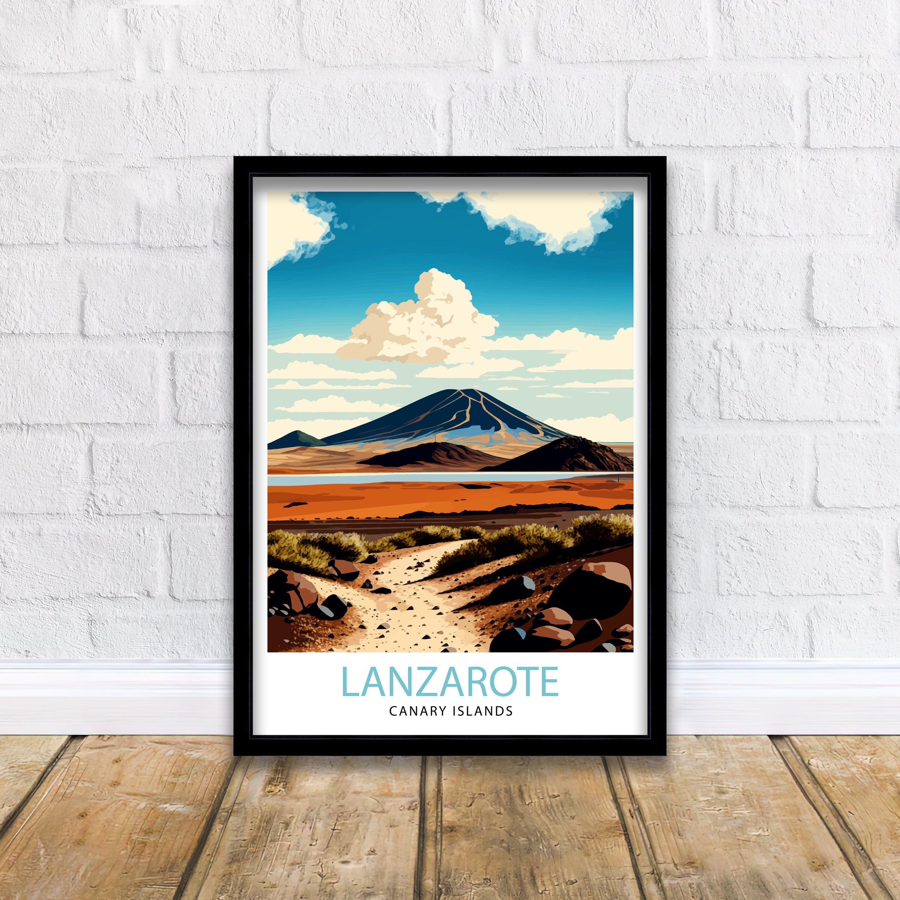 Lanzarote Travel Poster: Spain Landscape Art Print