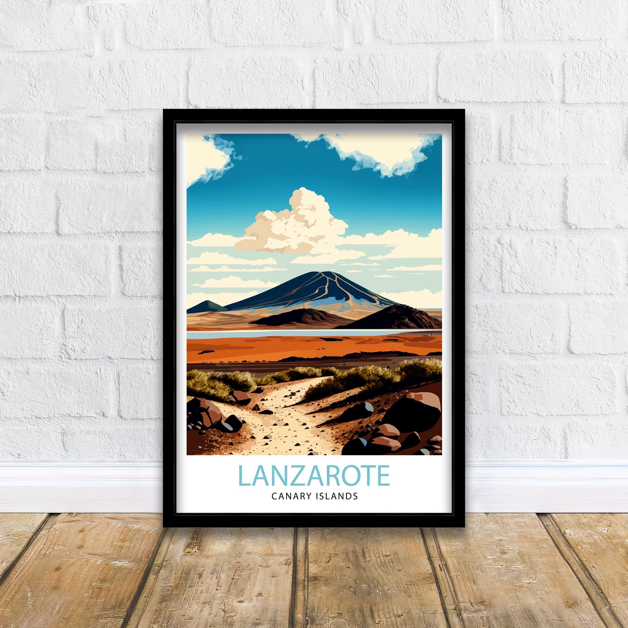 Lanzarote Travel Poster: Spain Landscape Art Print