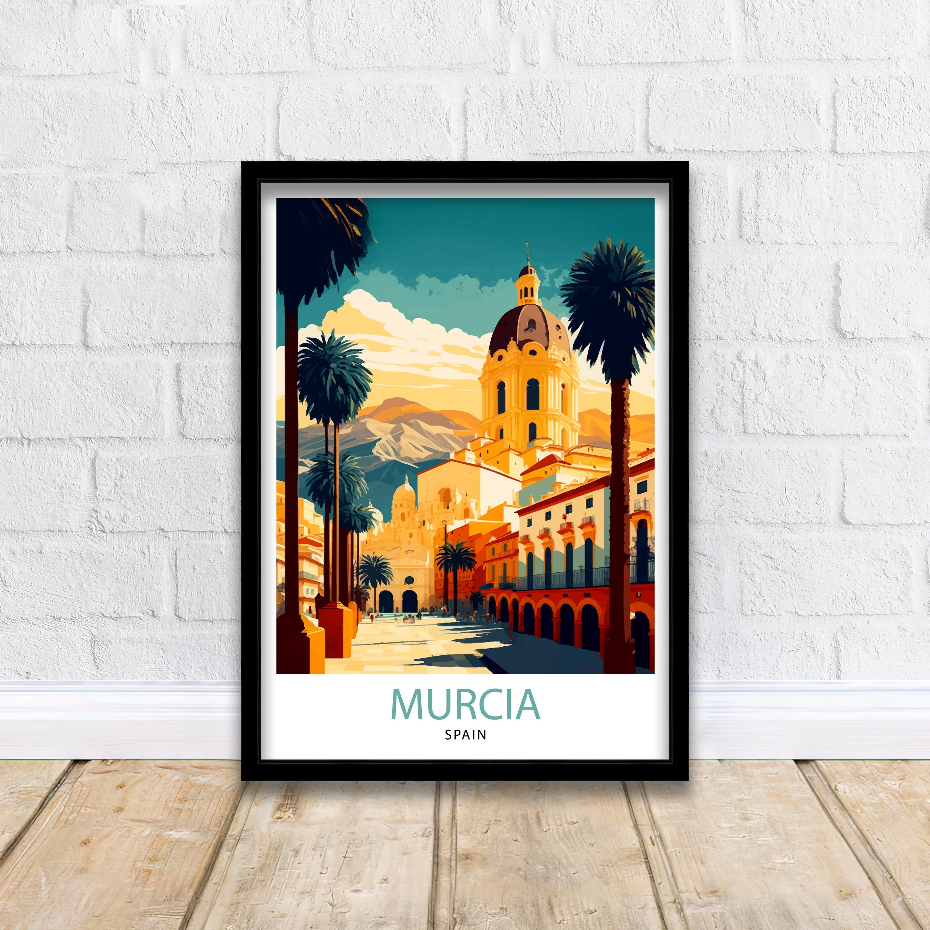 Murcia Spain Travel Poster, Cityscape Art Print