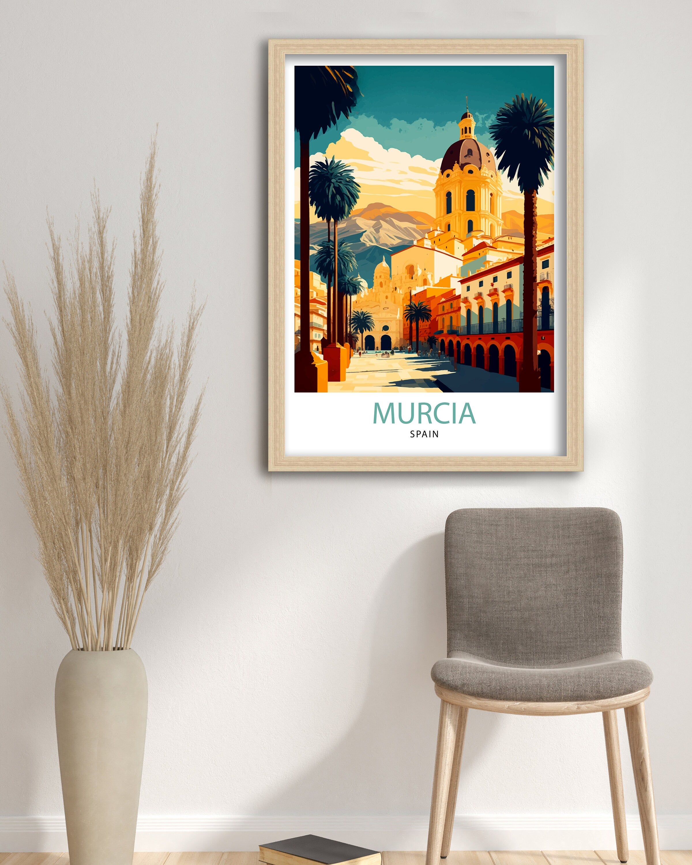 Murcia Spain Travel Poster, Cityscape Art Print