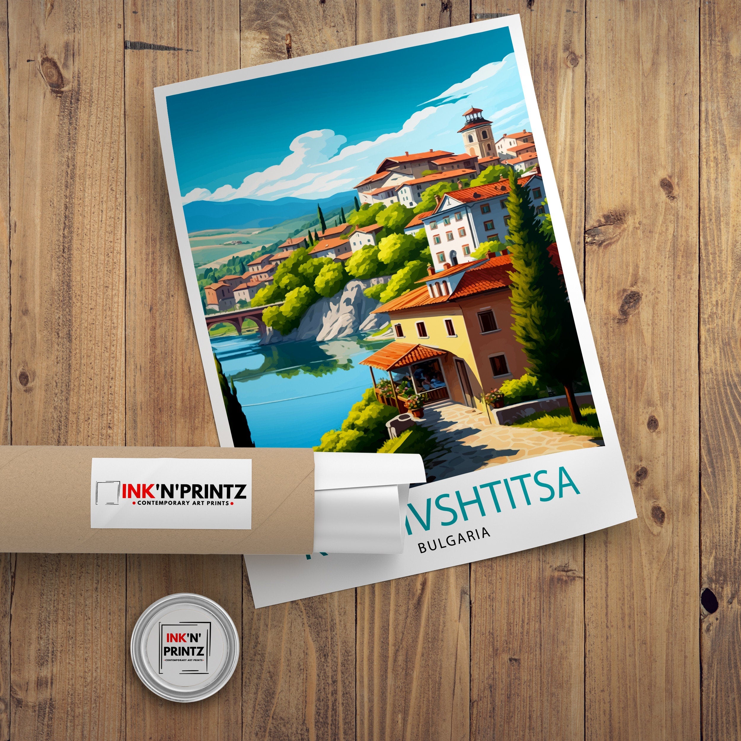 Koprivshtitsa Bulgaria Travel Print, Illustrated Home Decor