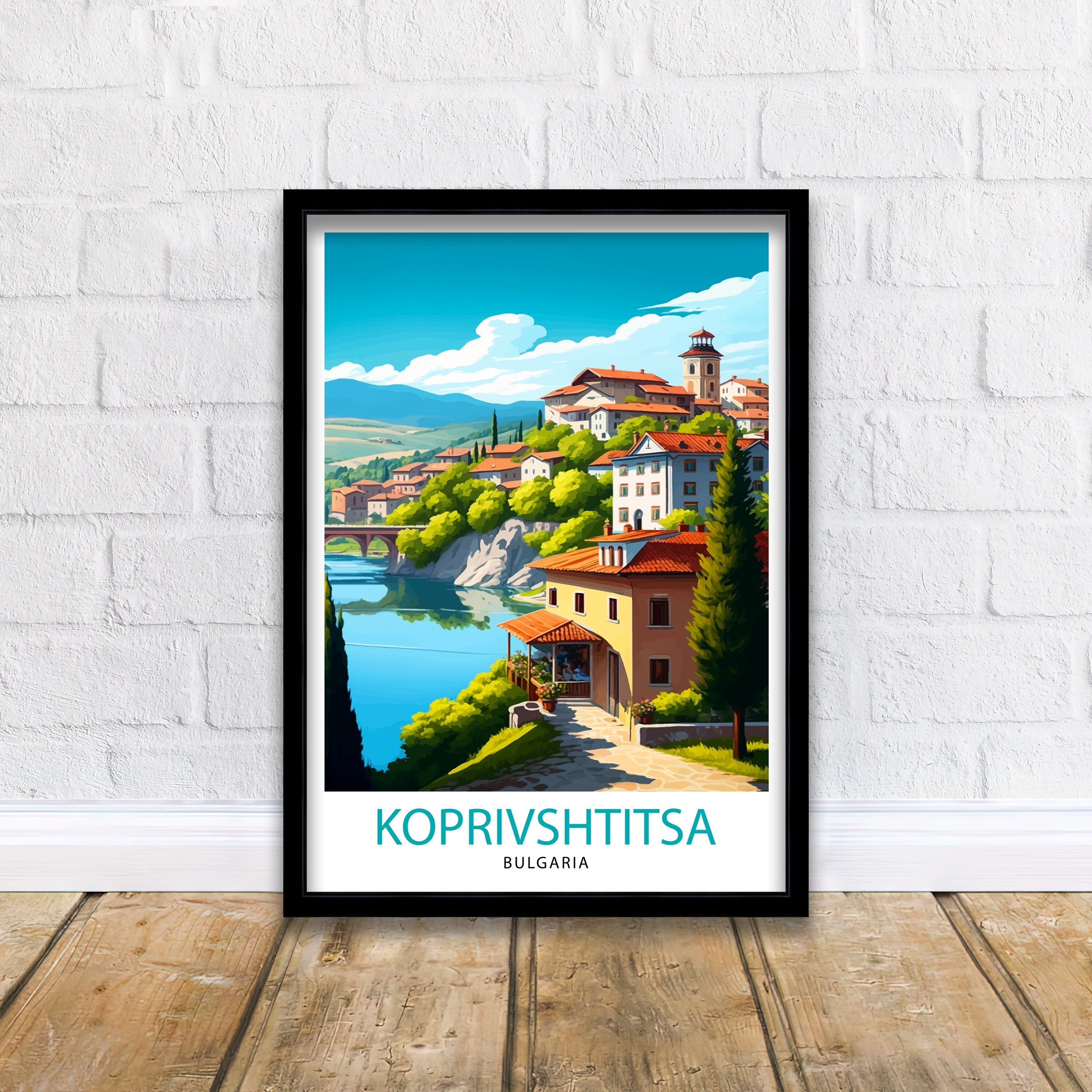 Koprivshtitsa Bulgaria Travel Print, Illustrated Home Decor