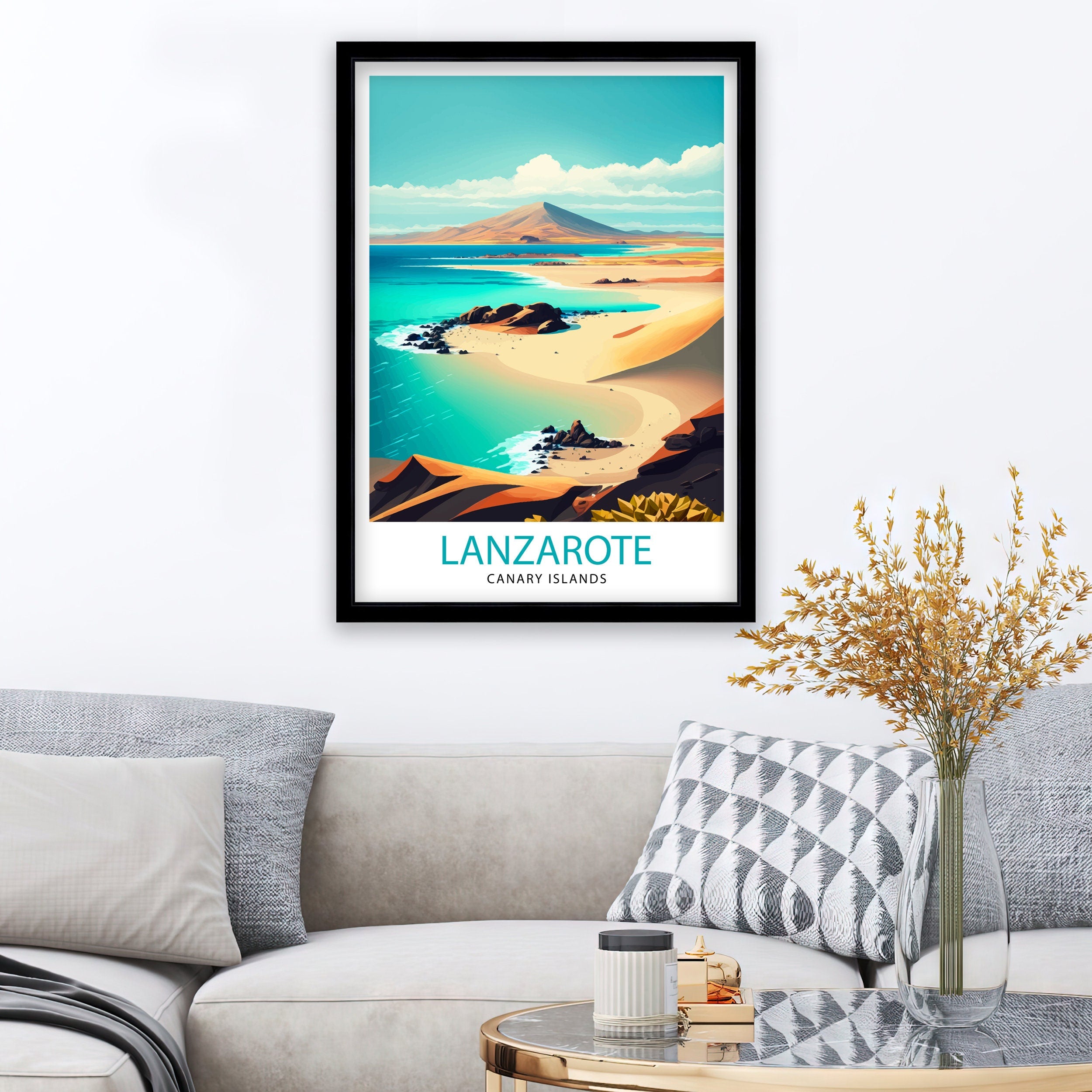 Lanzarote Travel Poster, Spain Art Print