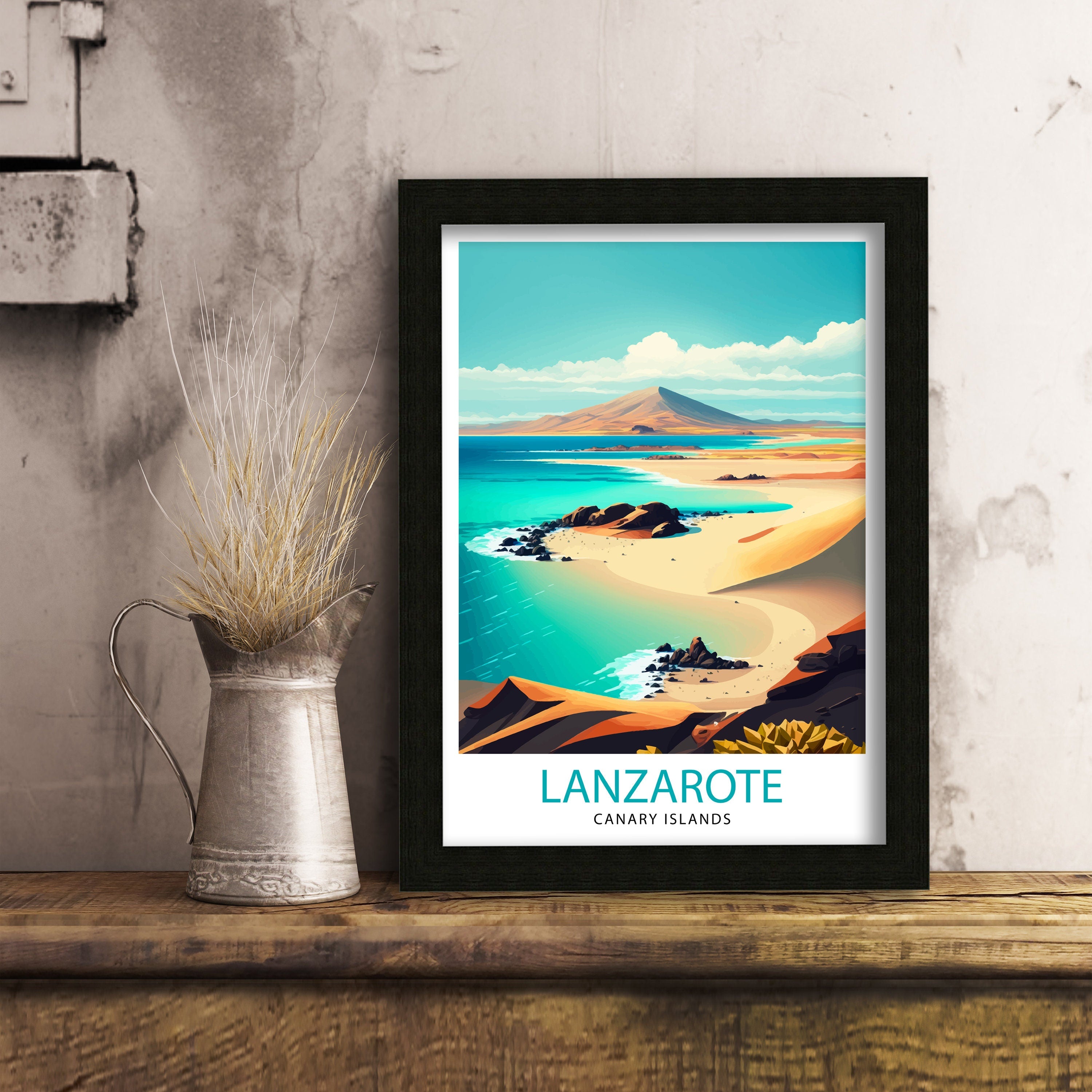Lanzarote Travel Poster, Spain Art Print