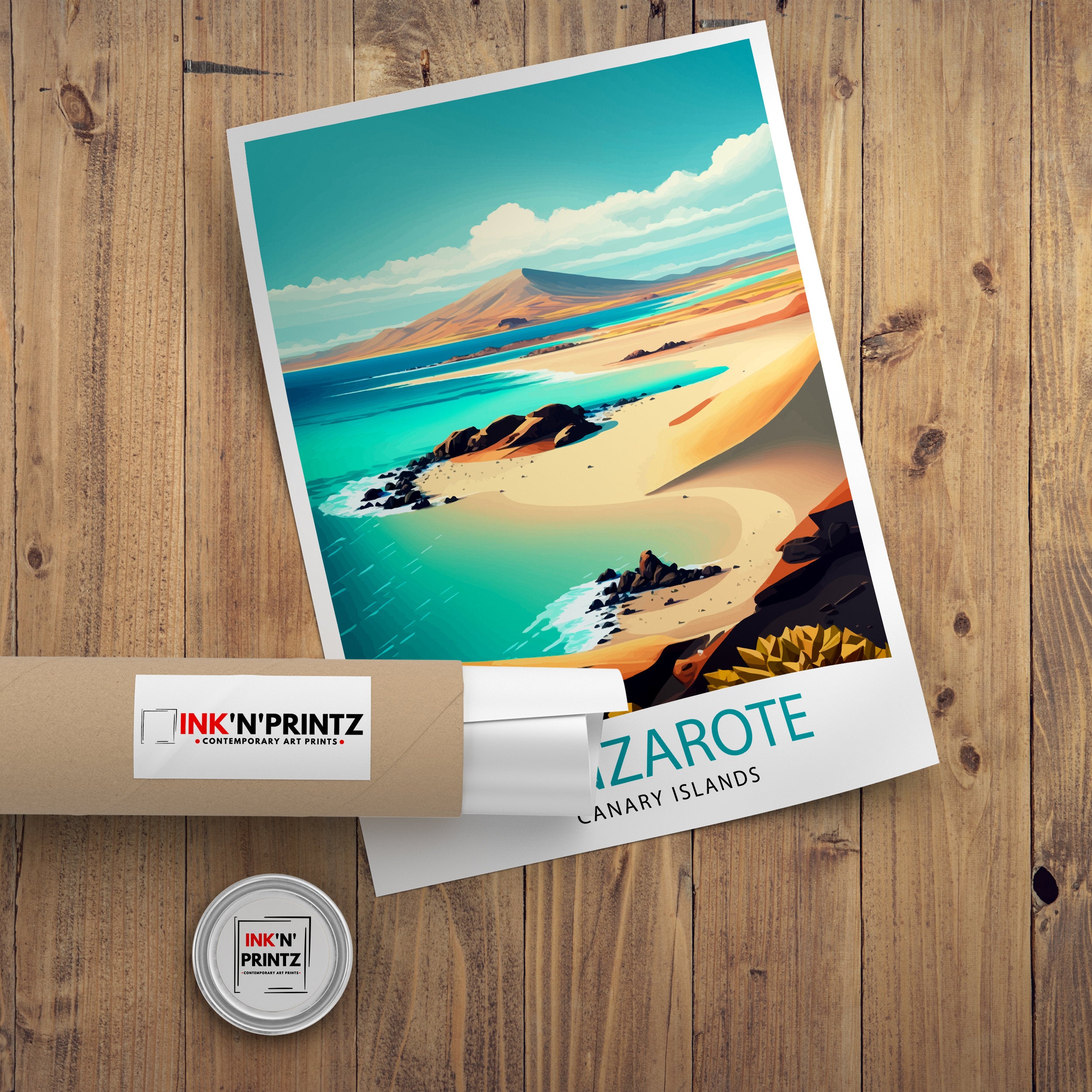 Lanzarote Travel Poster, Spain Art Print