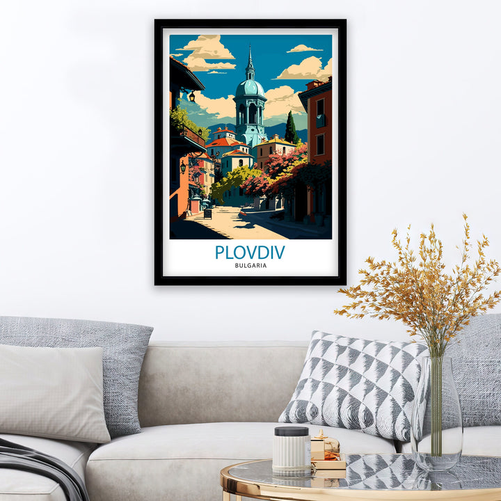 Plovdiv Bulgaria Travel Poster Plovdiv