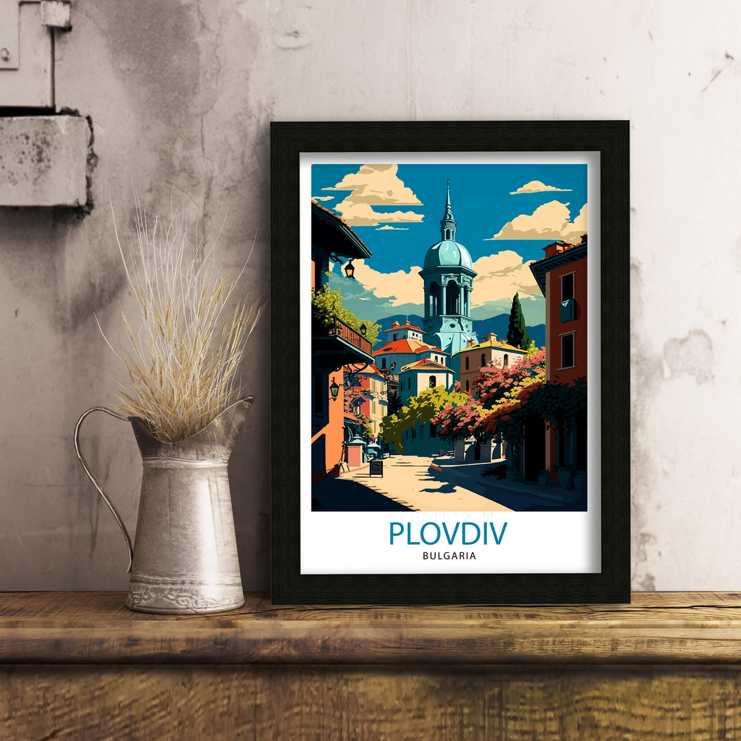 Plovdiv Bulgaria Travel Poster Plovdiv