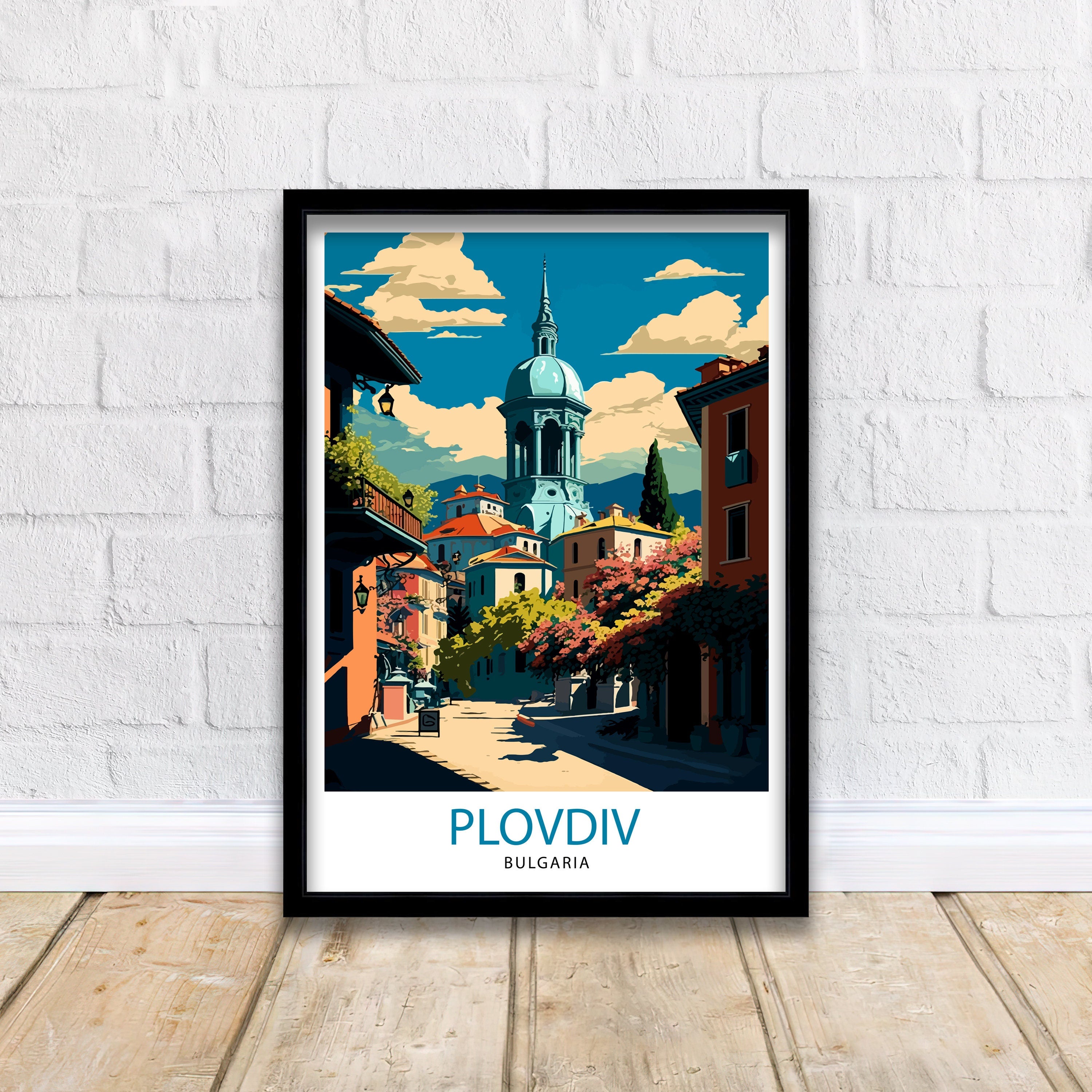 Plovdiv Bulgaria Print | Illustrated Travel Poster