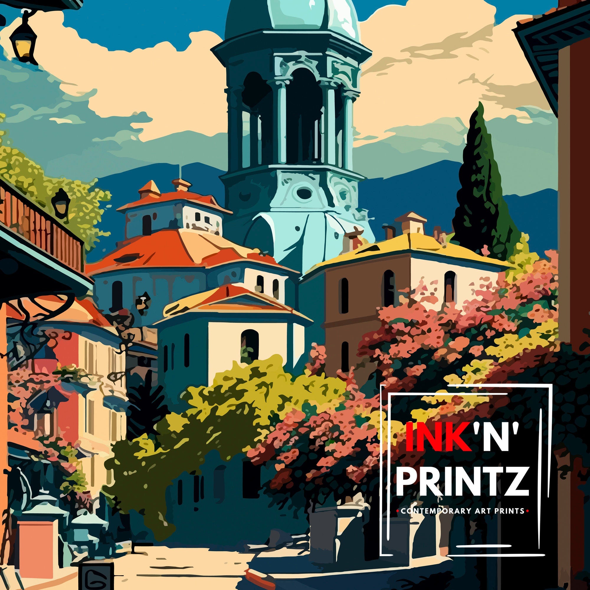 Plovdiv Bulgaria Print | Illustrated Travel Poster