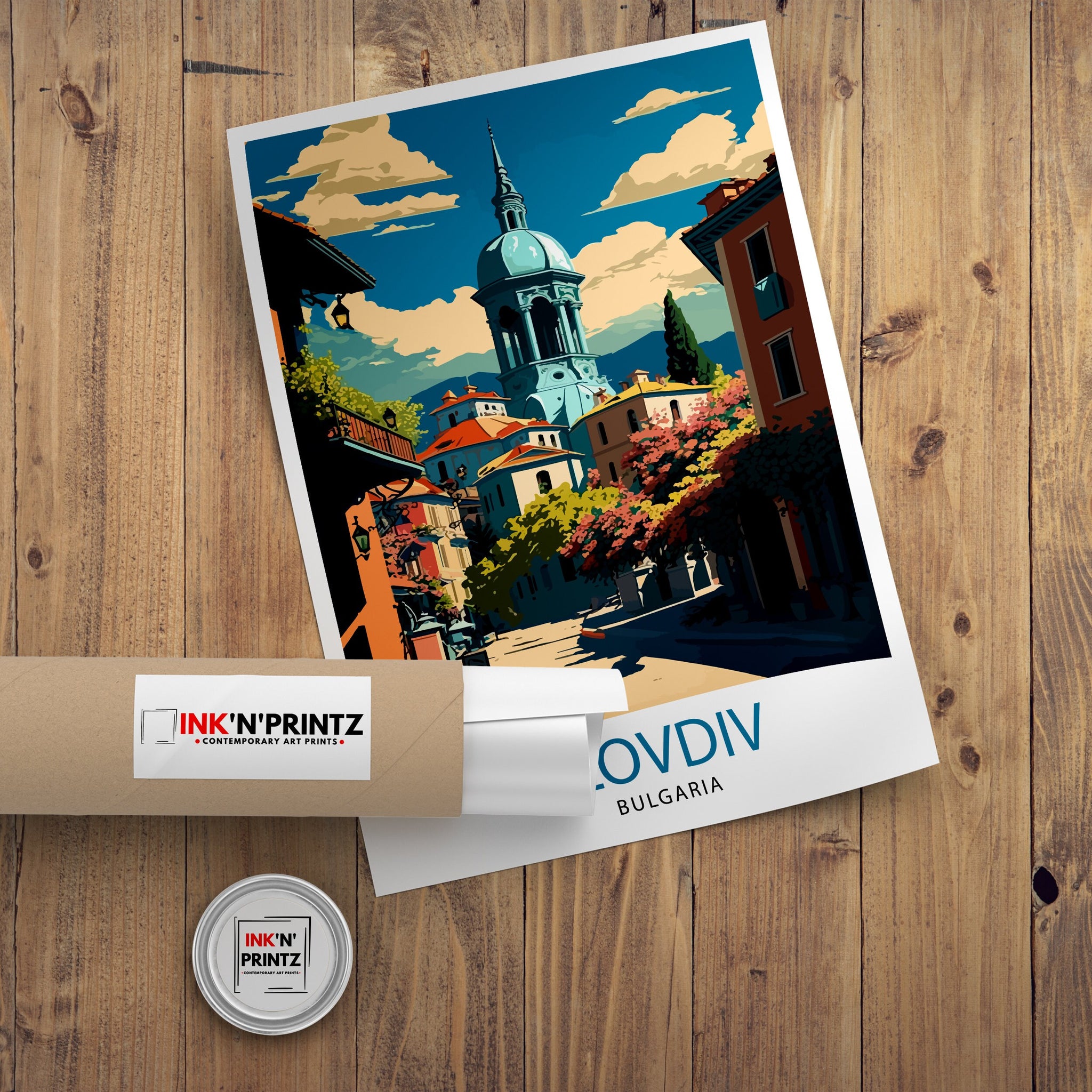 Plovdiv Bulgaria Print | Illustrated Travel Poster