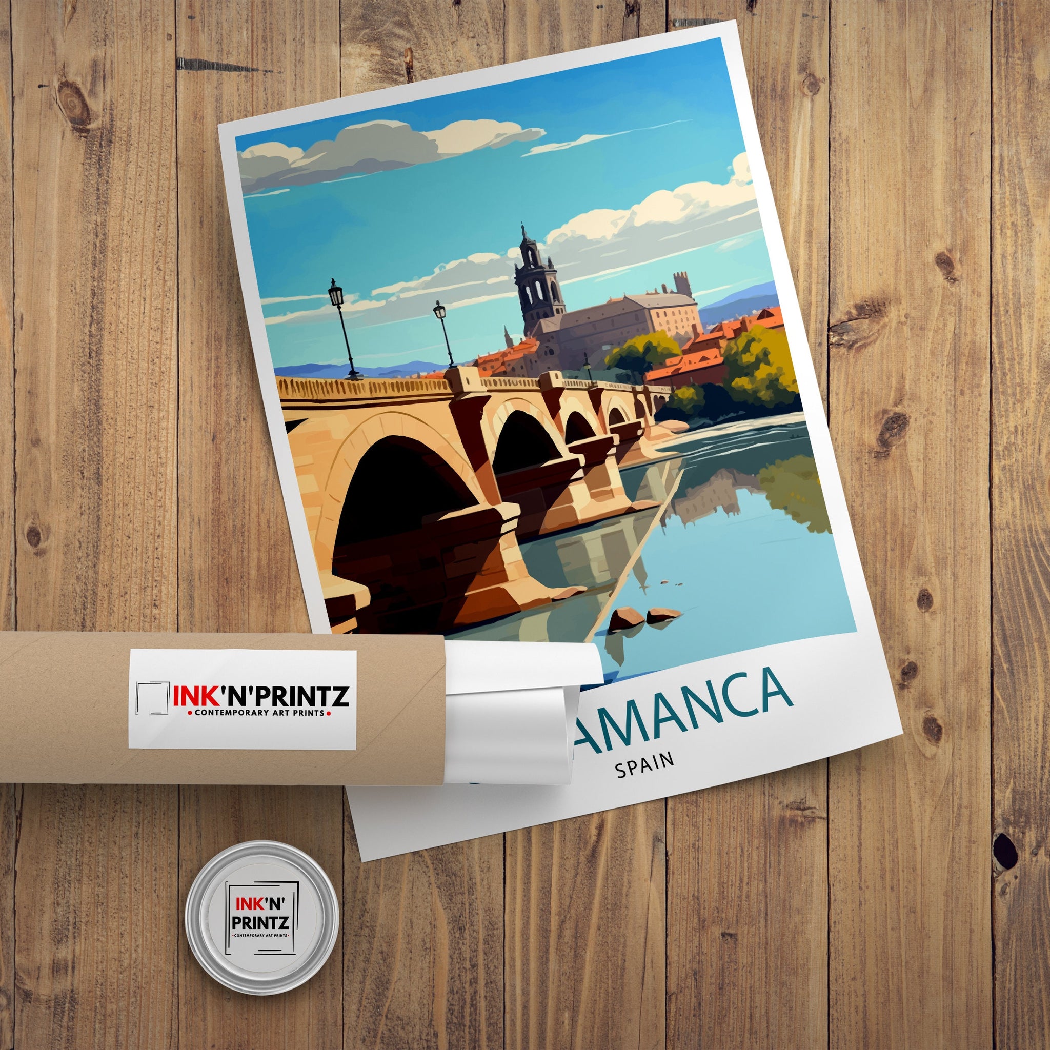 Salamanca Spain Travel Poster | Cityscape Illustration