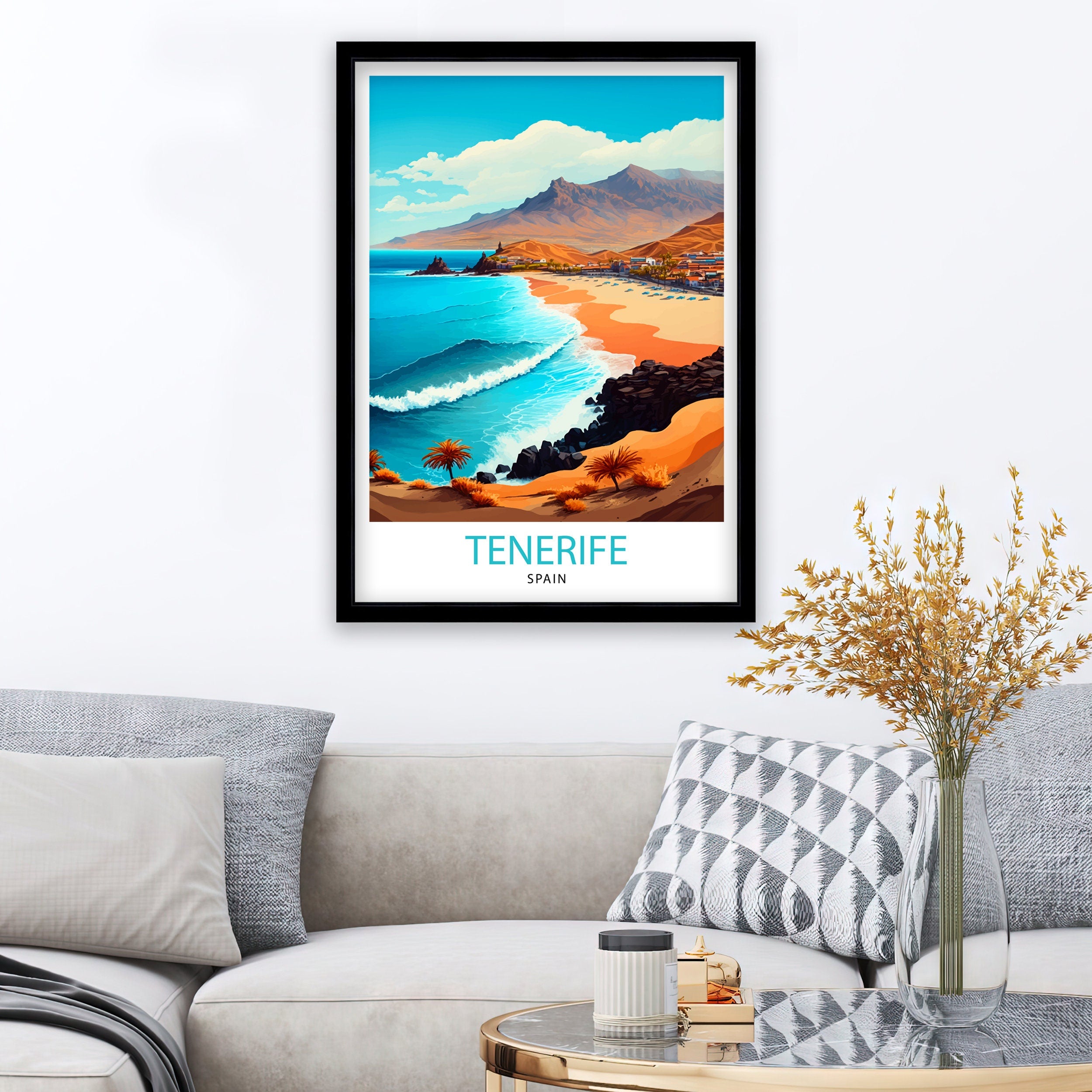 Tenerife Beach Print, Spain Travel Poster