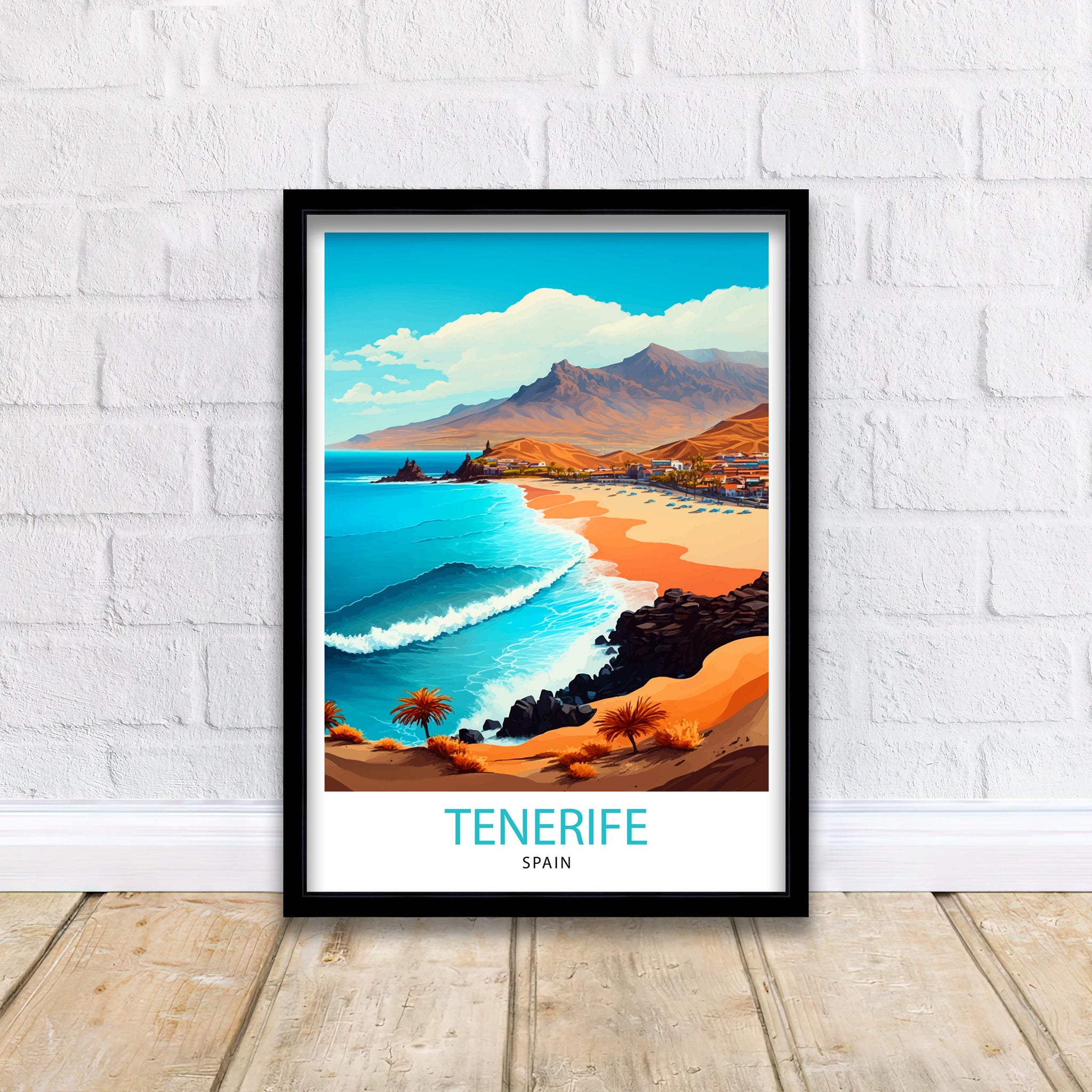 Tenerife Beach Print, Spain Travel Poster