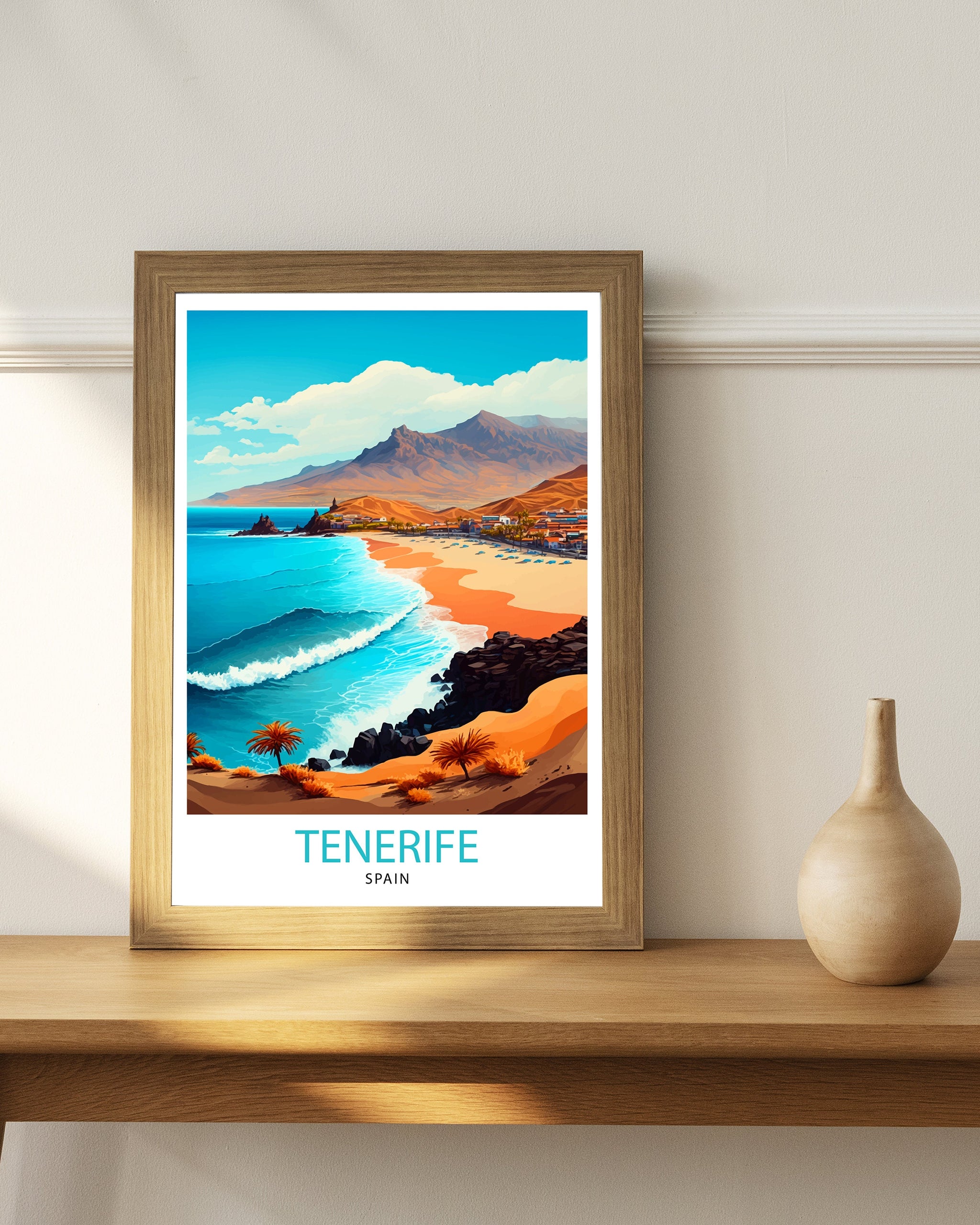 Tenerife Beach Print, Spain Travel Poster