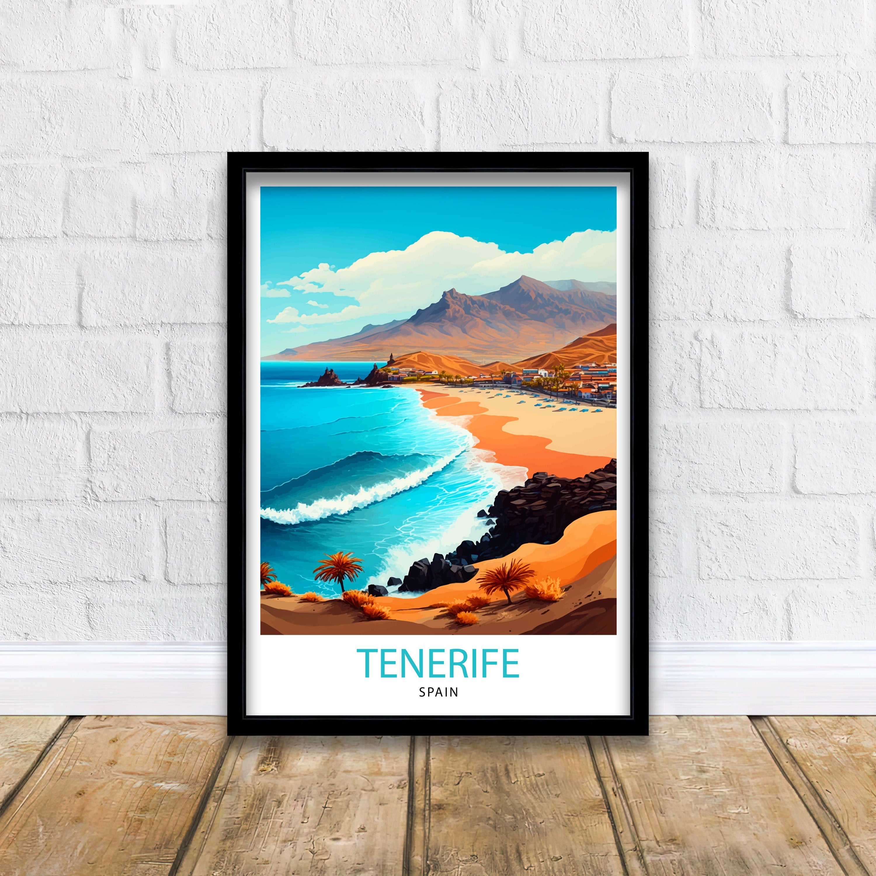 Tenerife Beach Print, Spain Travel Poster