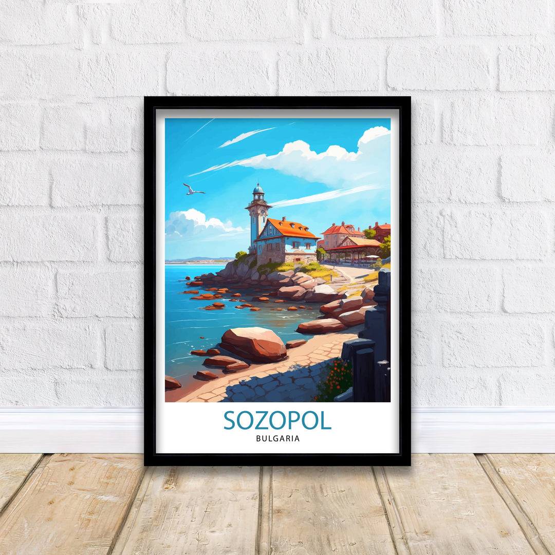 Sozopol Bulgaria Travel Poster Sozopol Wall Art Sozopol Illustration Sozopol Poster Bulgaria Travel Poster Sozopol Home Decor