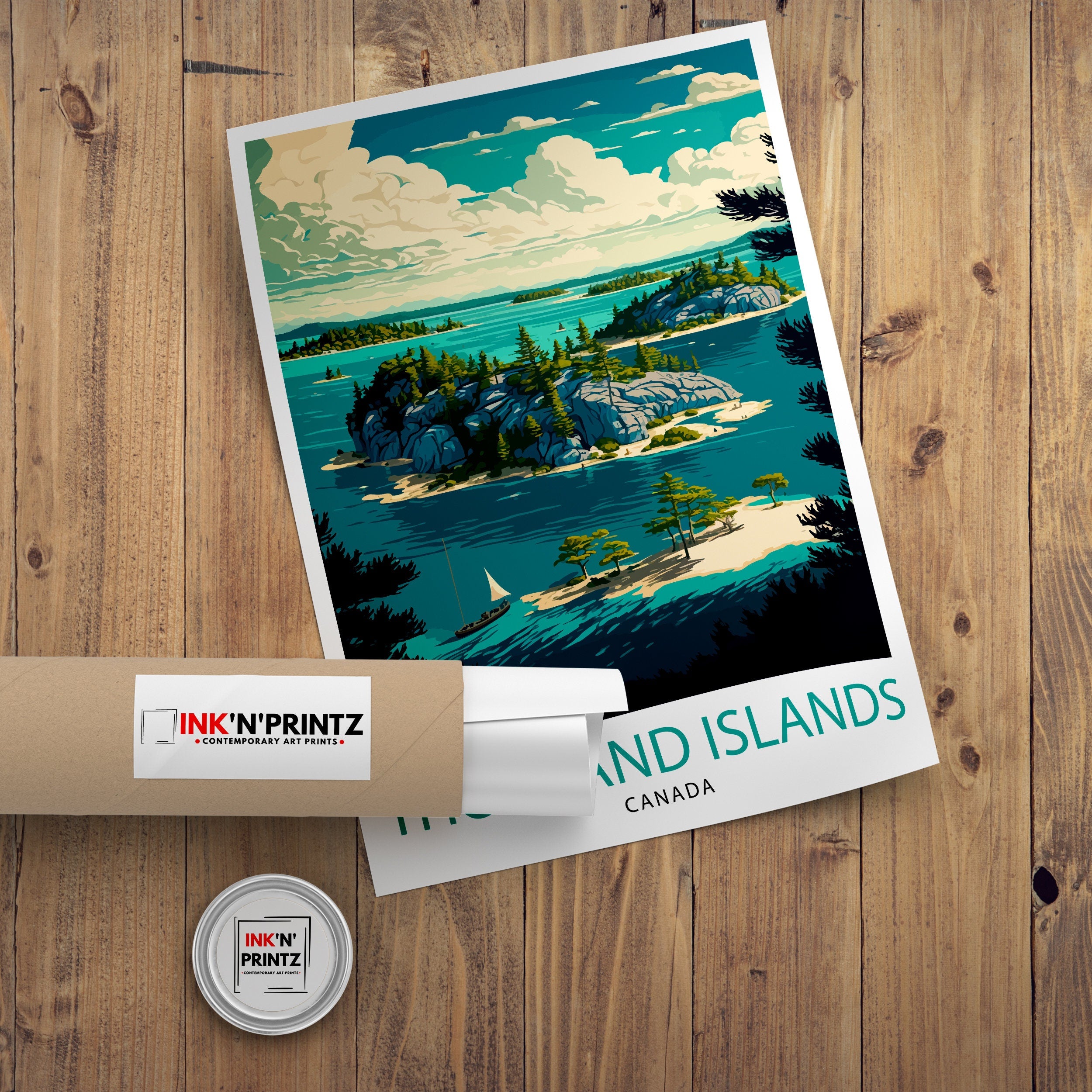Thousand Islands Canada Travel Illustration Print