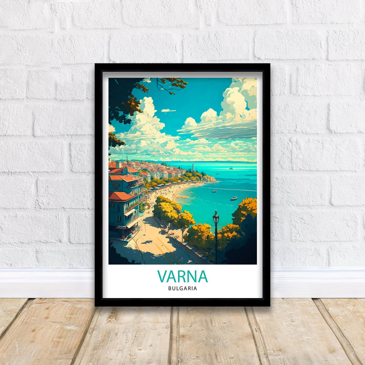 Varna Bulgaria Travel Poster , Varna Wall Art, Varna Home Decor, Varna Illustration, Bulgaria Travel Poster, Gift For Bulgaria Home Decor