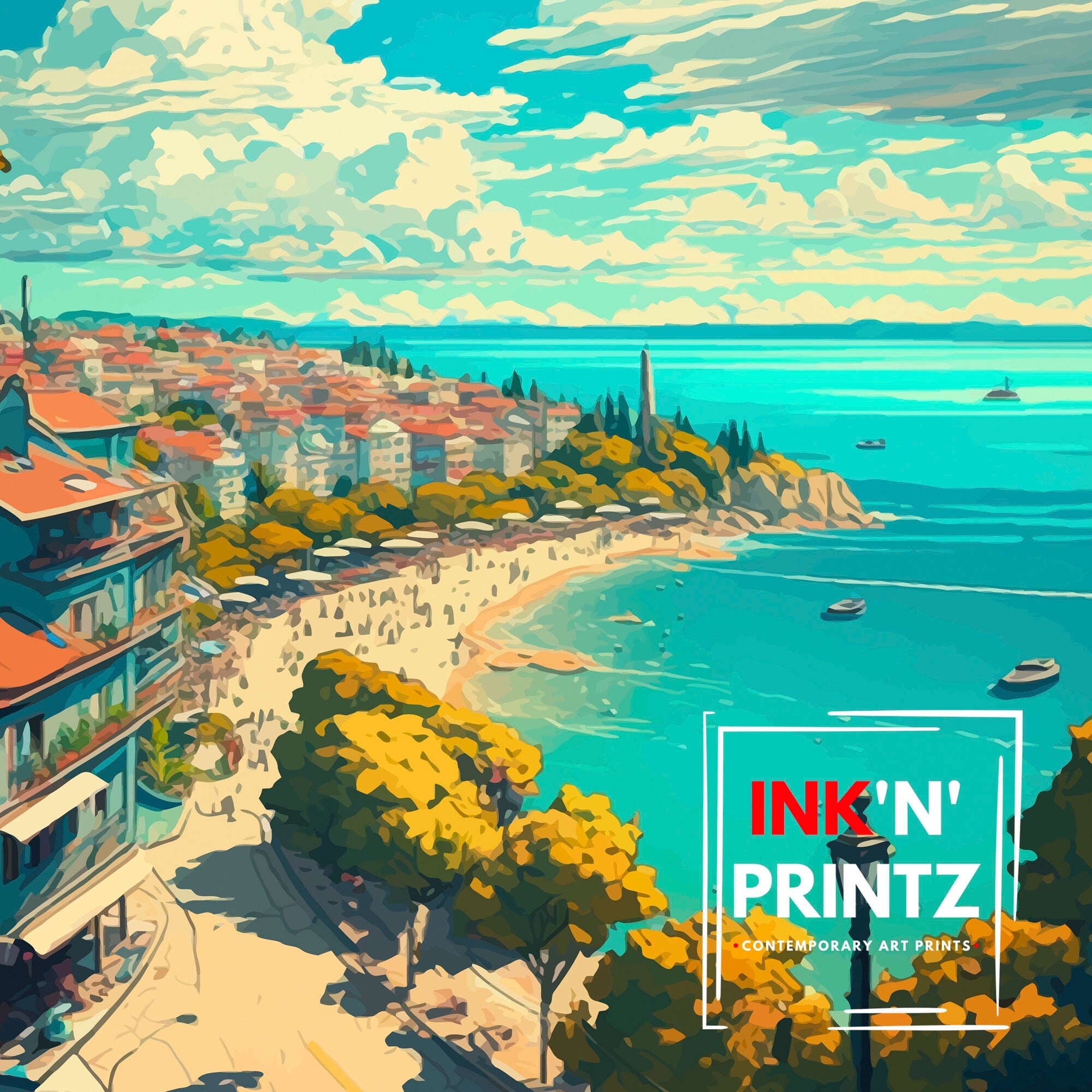 Varna Bulgaria Travel Illustration Print