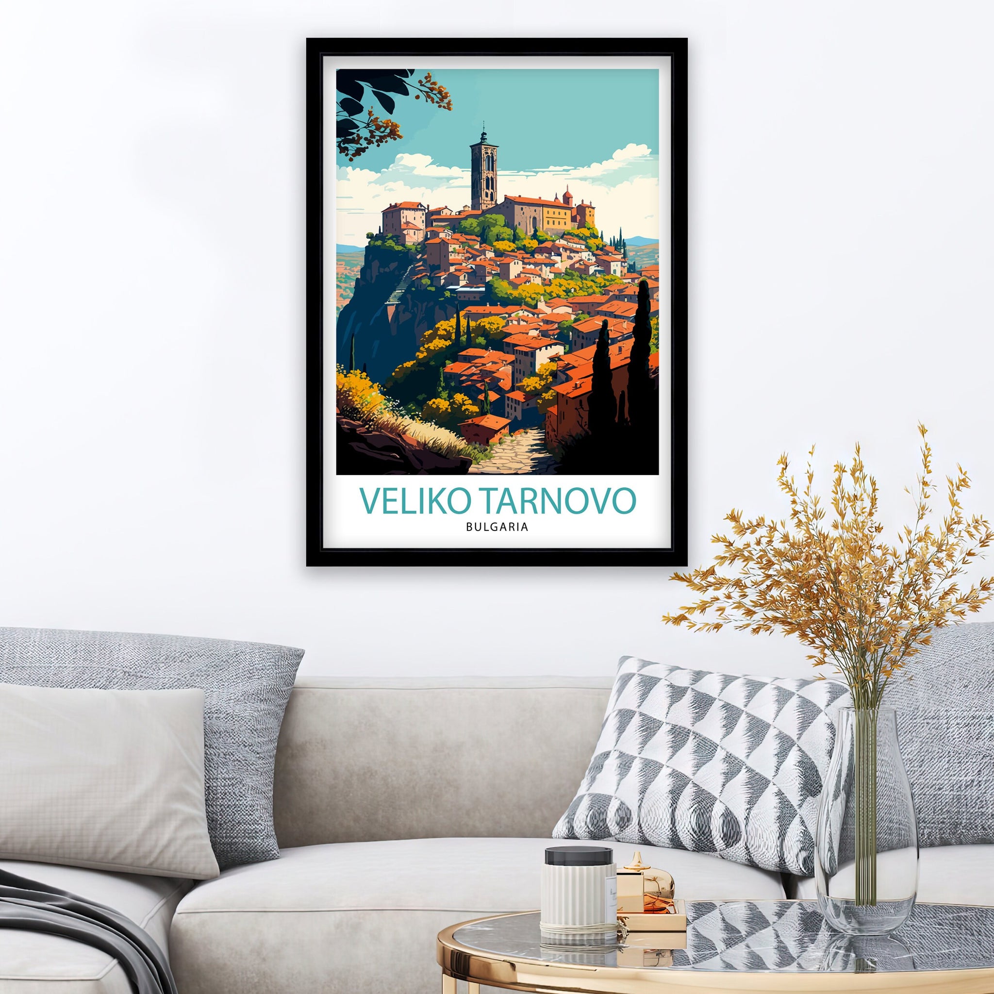 Veliko Tarnovo Bulgaria Travel Illustration Art Print