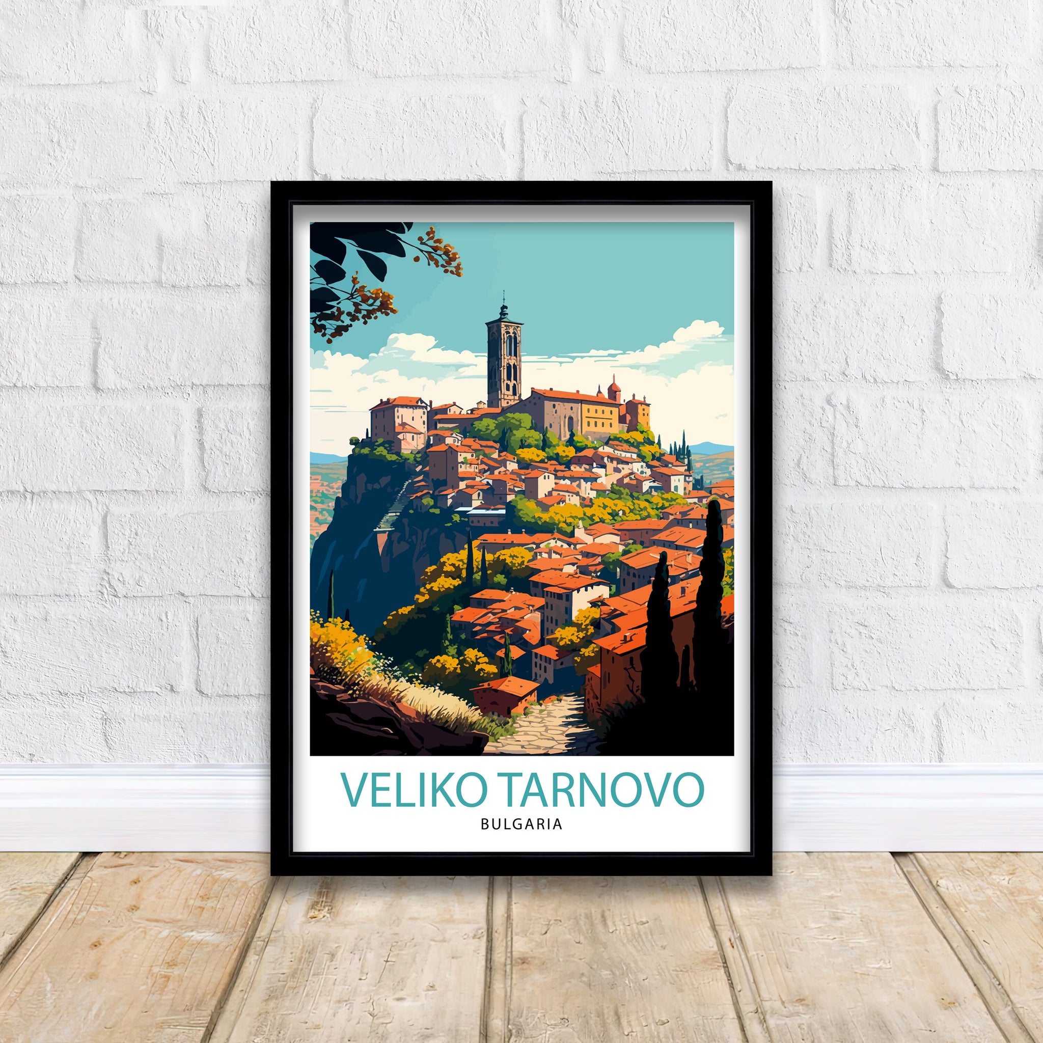 Veliko Tarnovo Bulgaria Travel Illustration Art Print