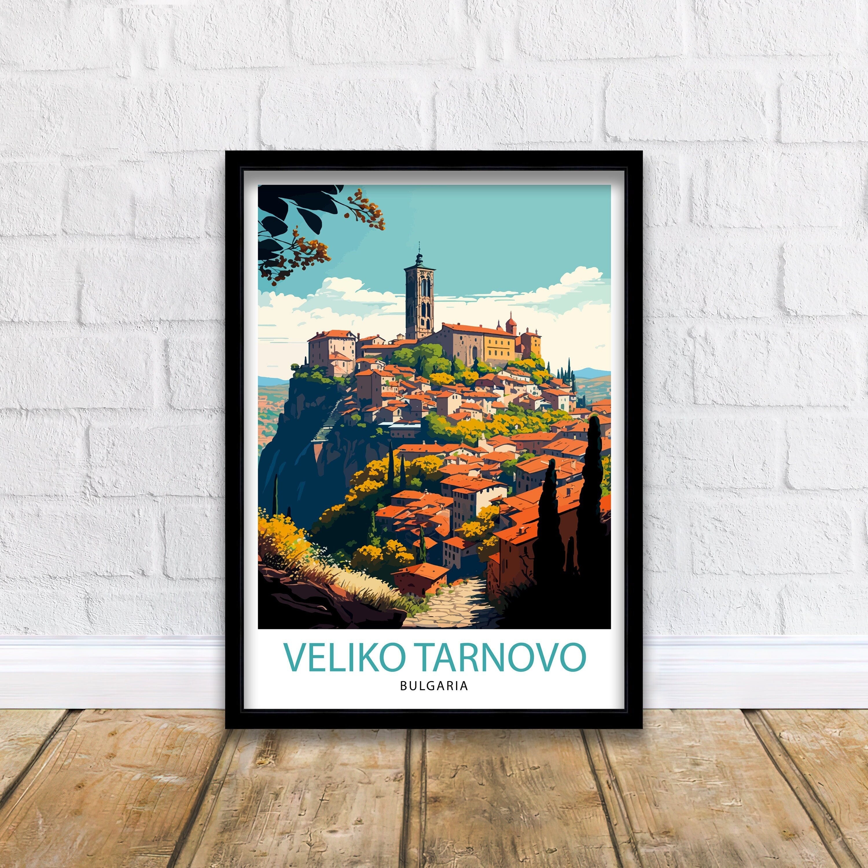 Veliko Tarnovo Bulgaria Travel Illustration Art Print